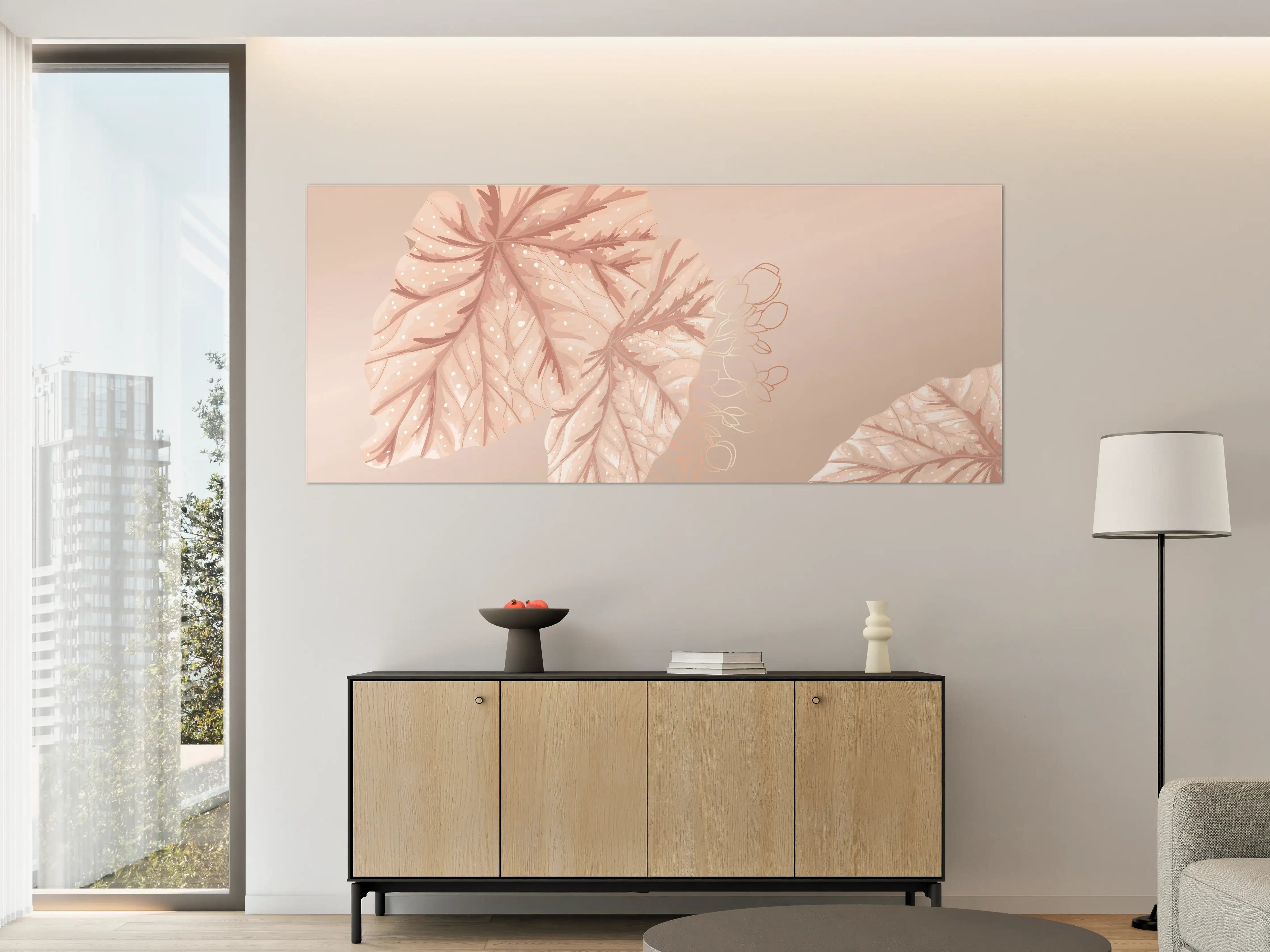 Große Wandbilder - Beige Blätter Illustration