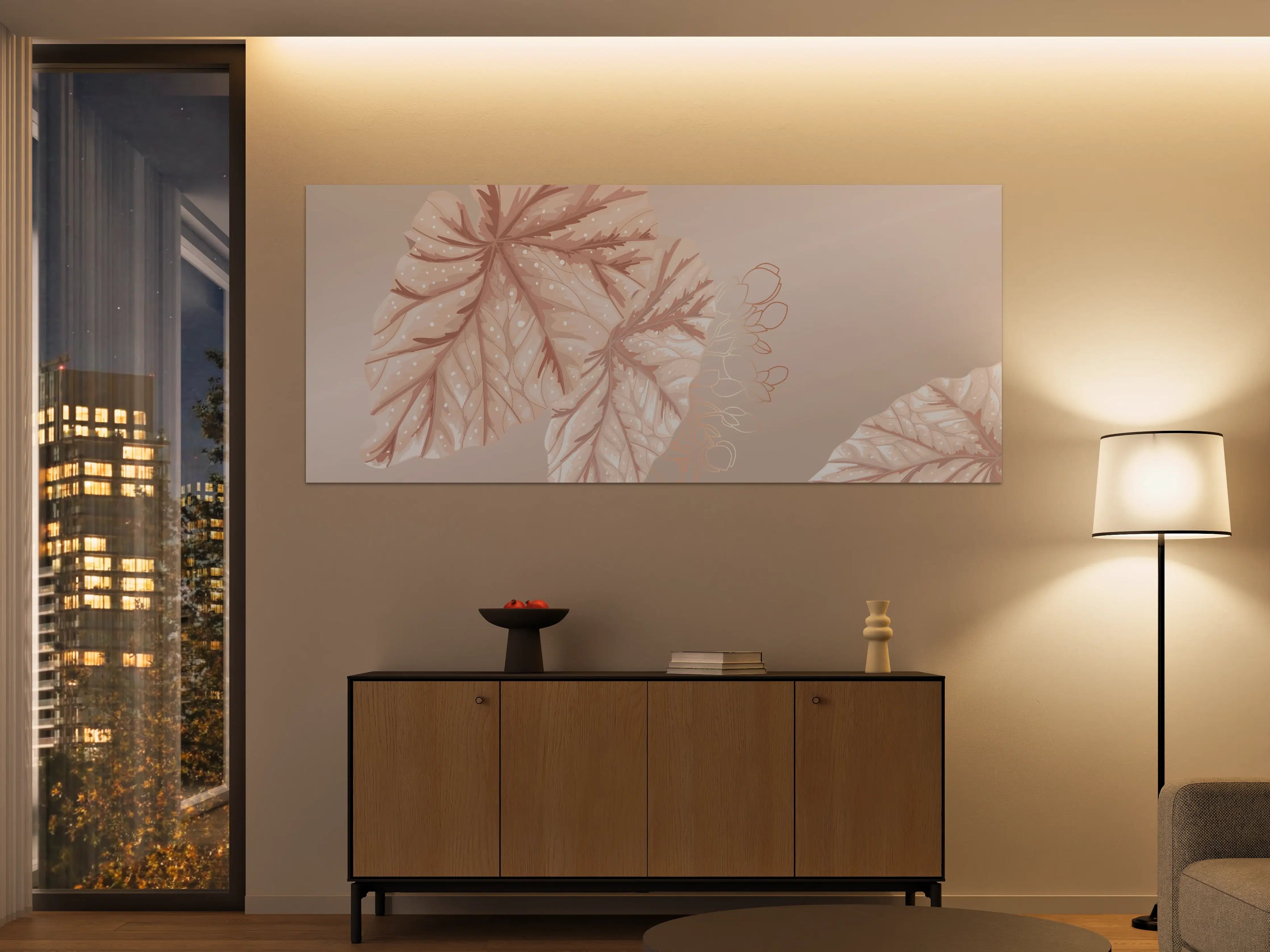 Große Wandbilder - Beige Blätter Illustration