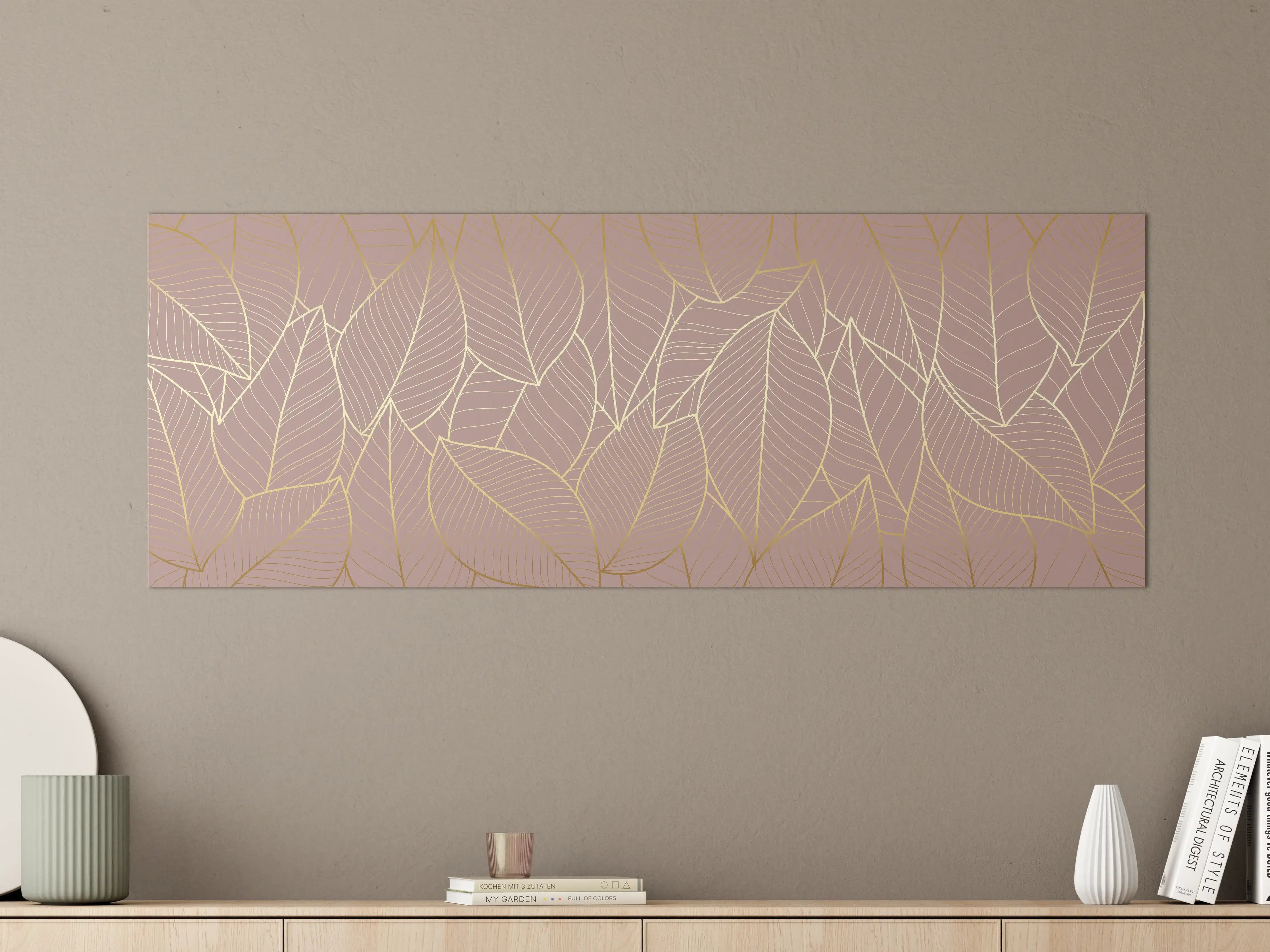 Große Wandbilder - Beige Blattgold Struktur