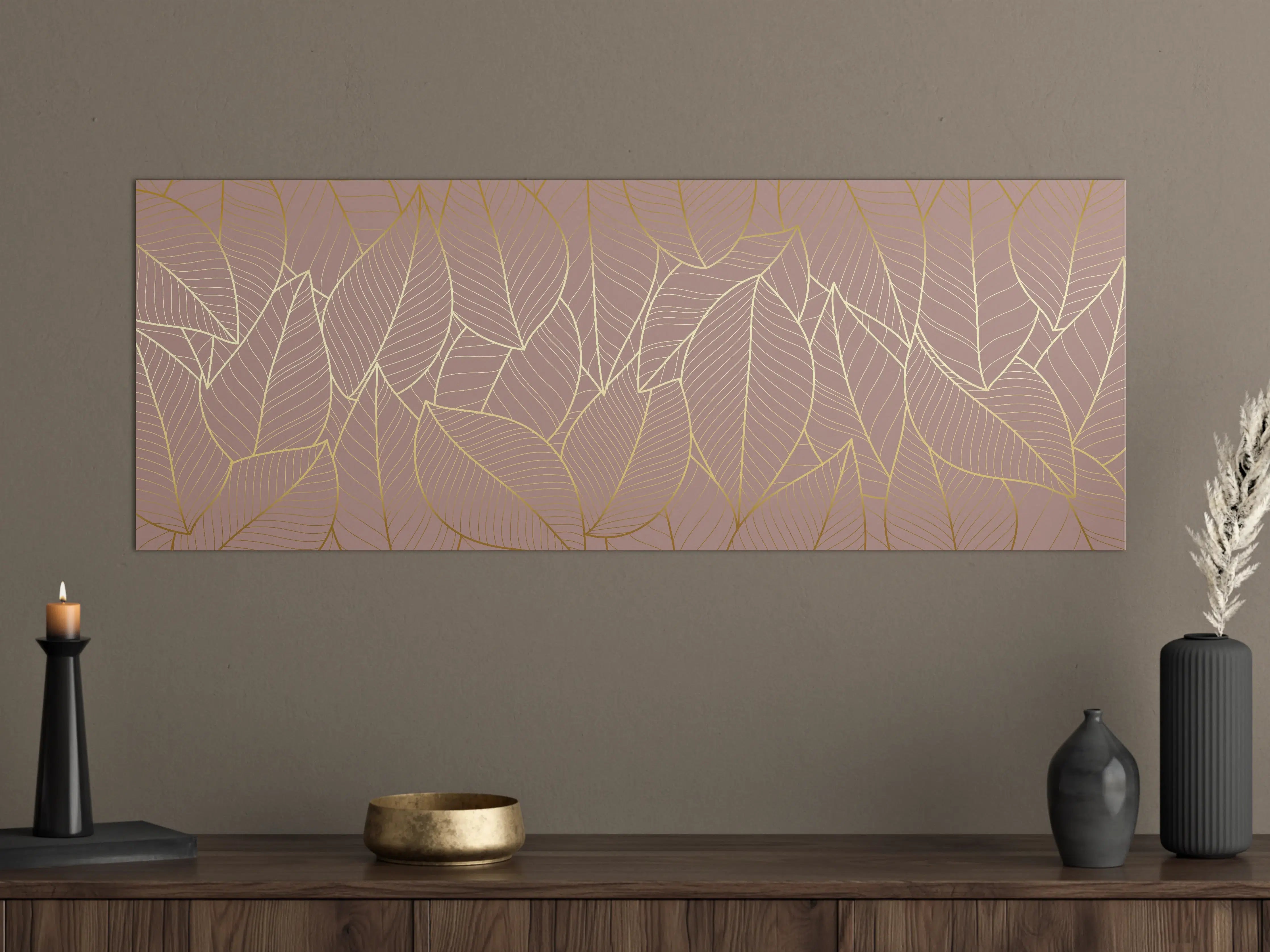 Große Wandbilder - Beige Blattgold Struktur