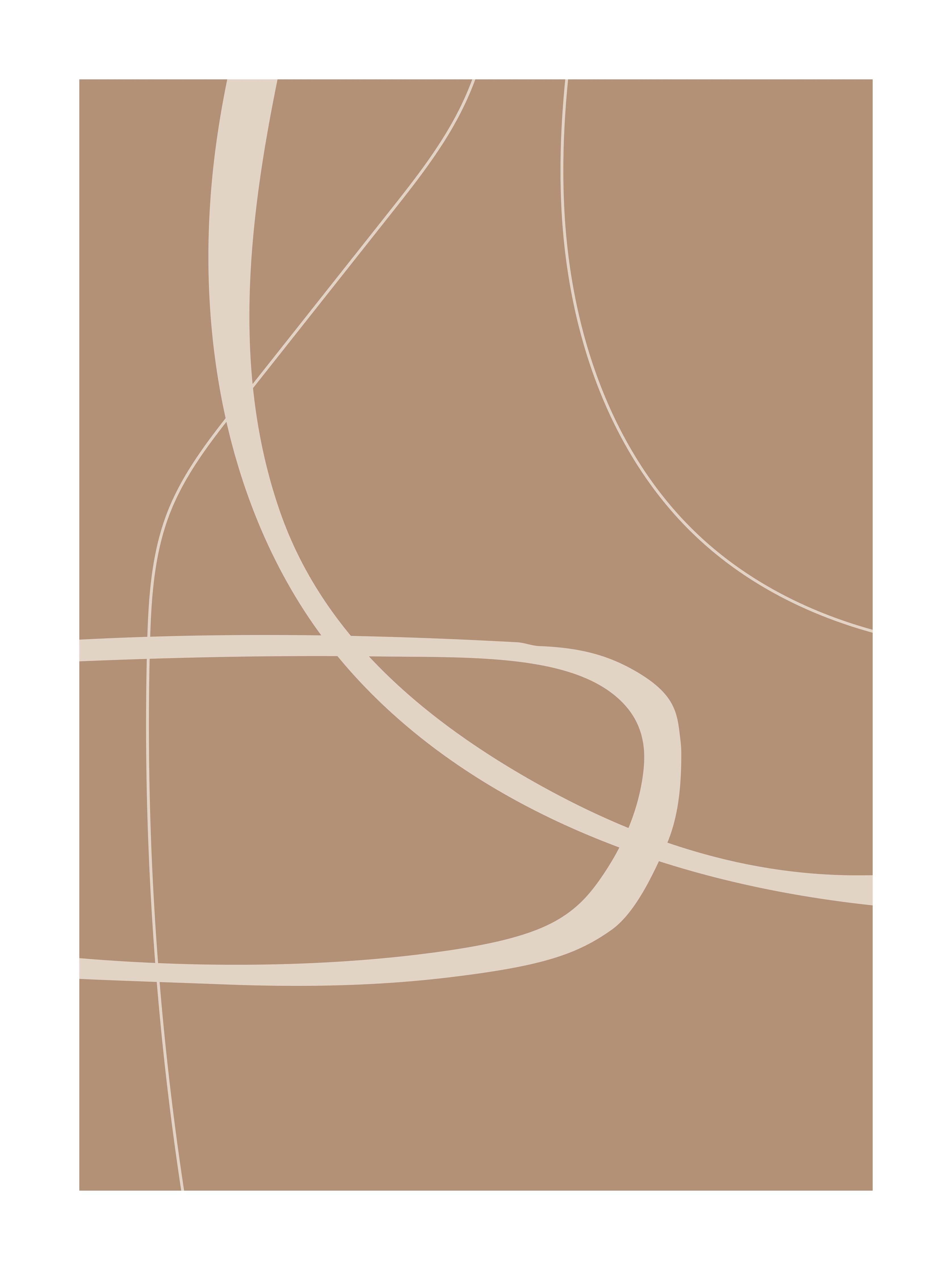Große Wandbilder-Beige Erdtöne mit geschwungenen Linien