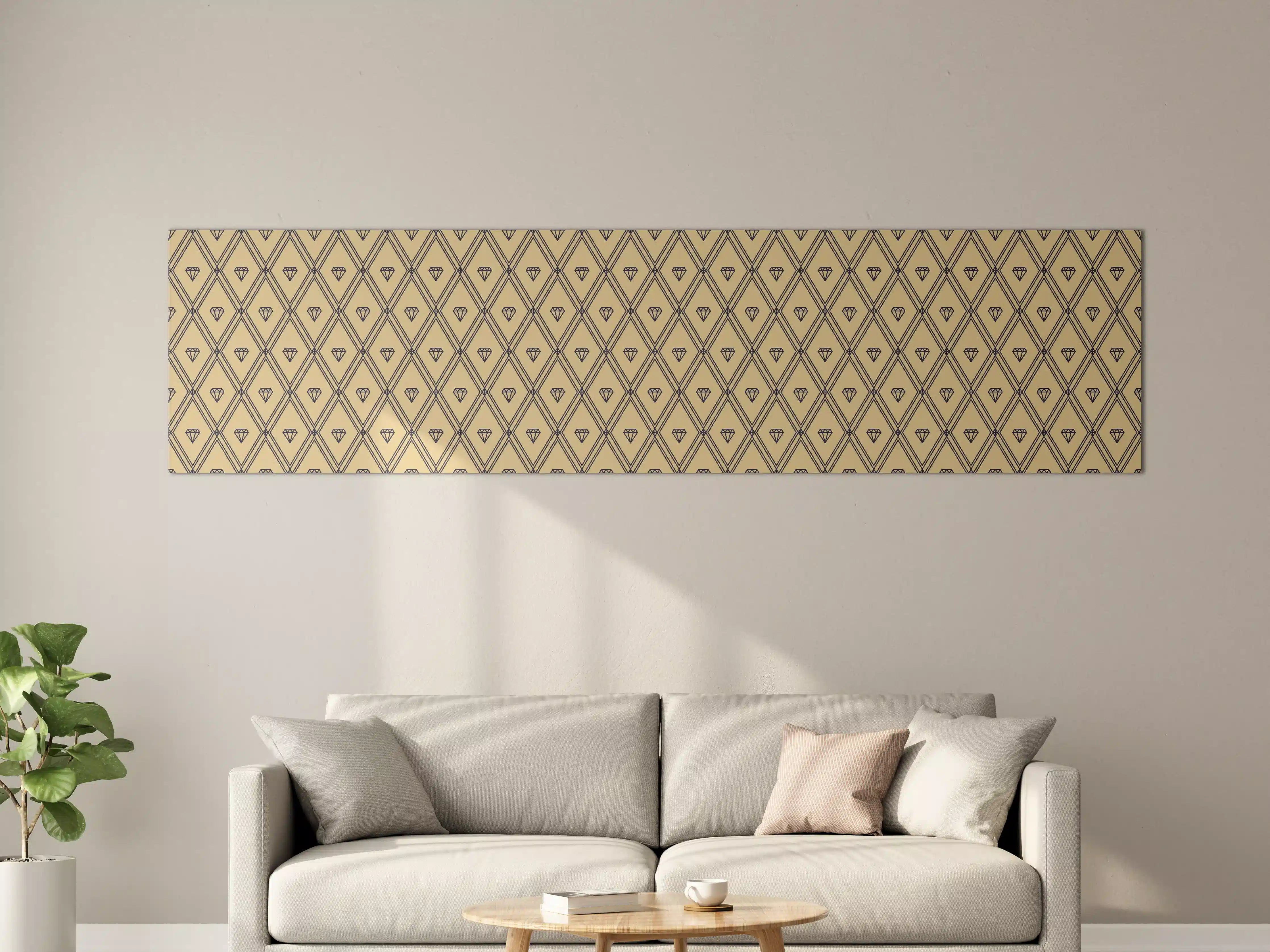 Große Wandbilder - Beige-Gelbes Grafik-Muster