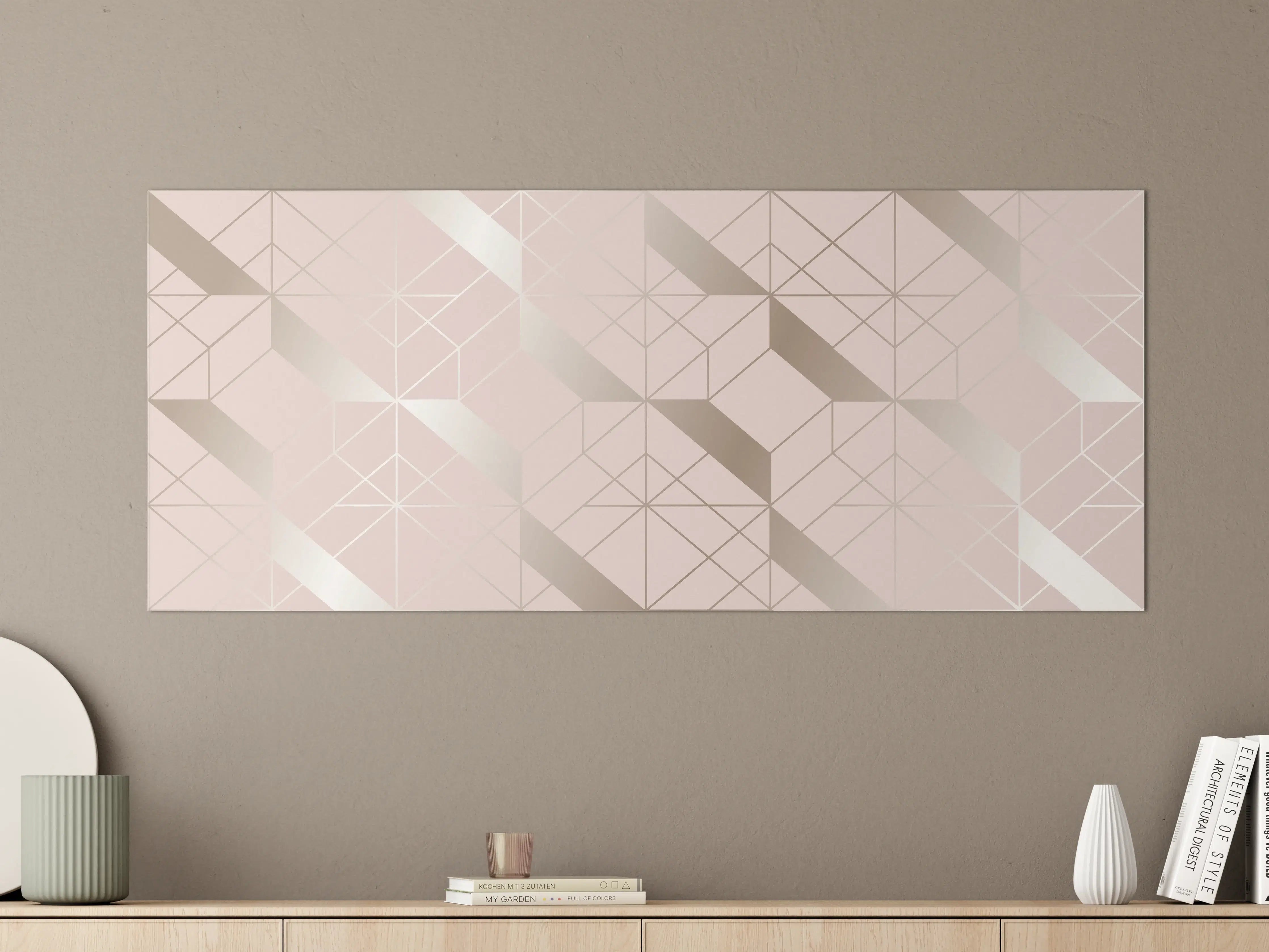 Große Wandbilder - Beige Geometrie-Muster Tapete