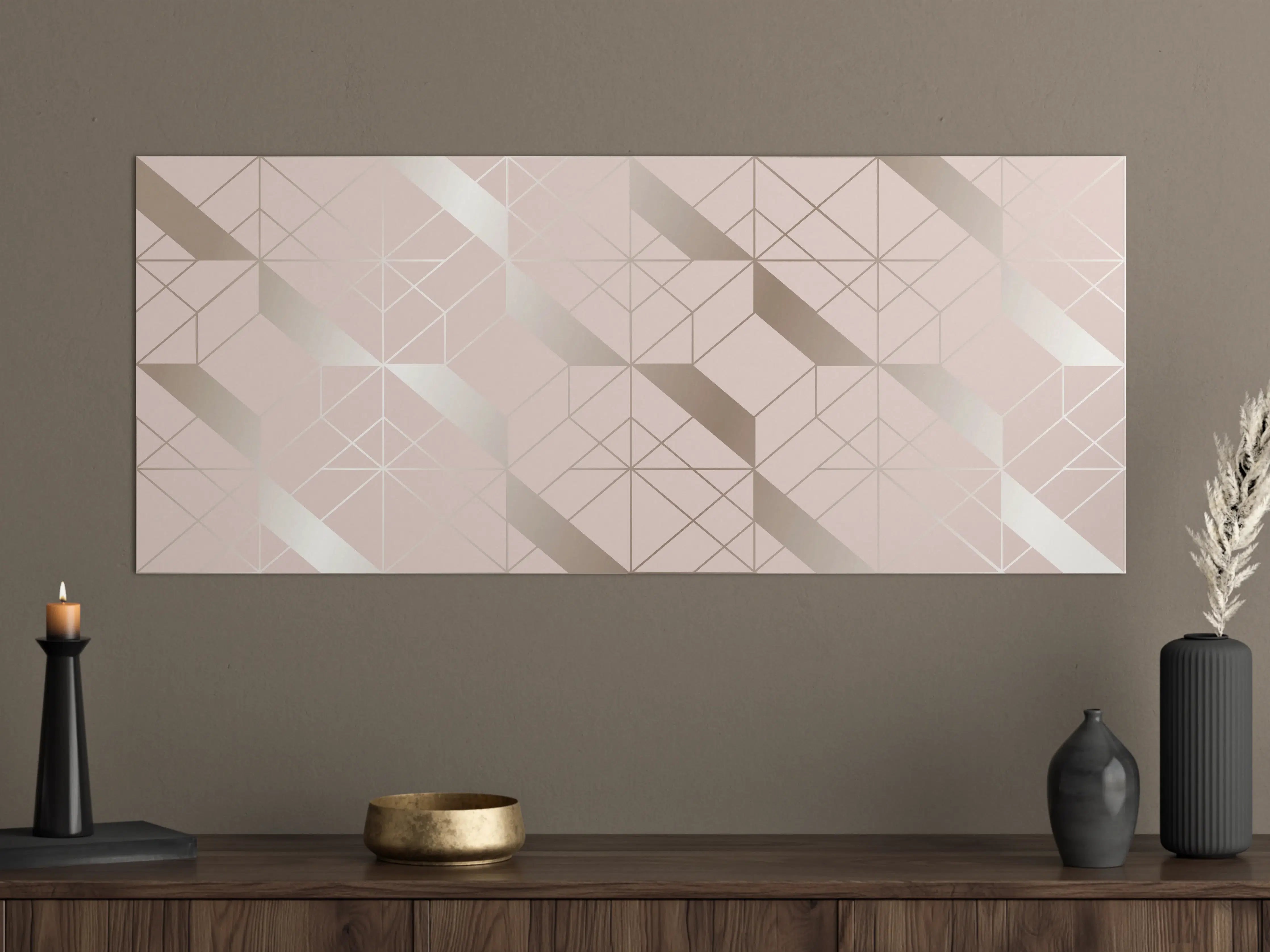Große Wandbilder - Beige Geometrie-Muster Tapete