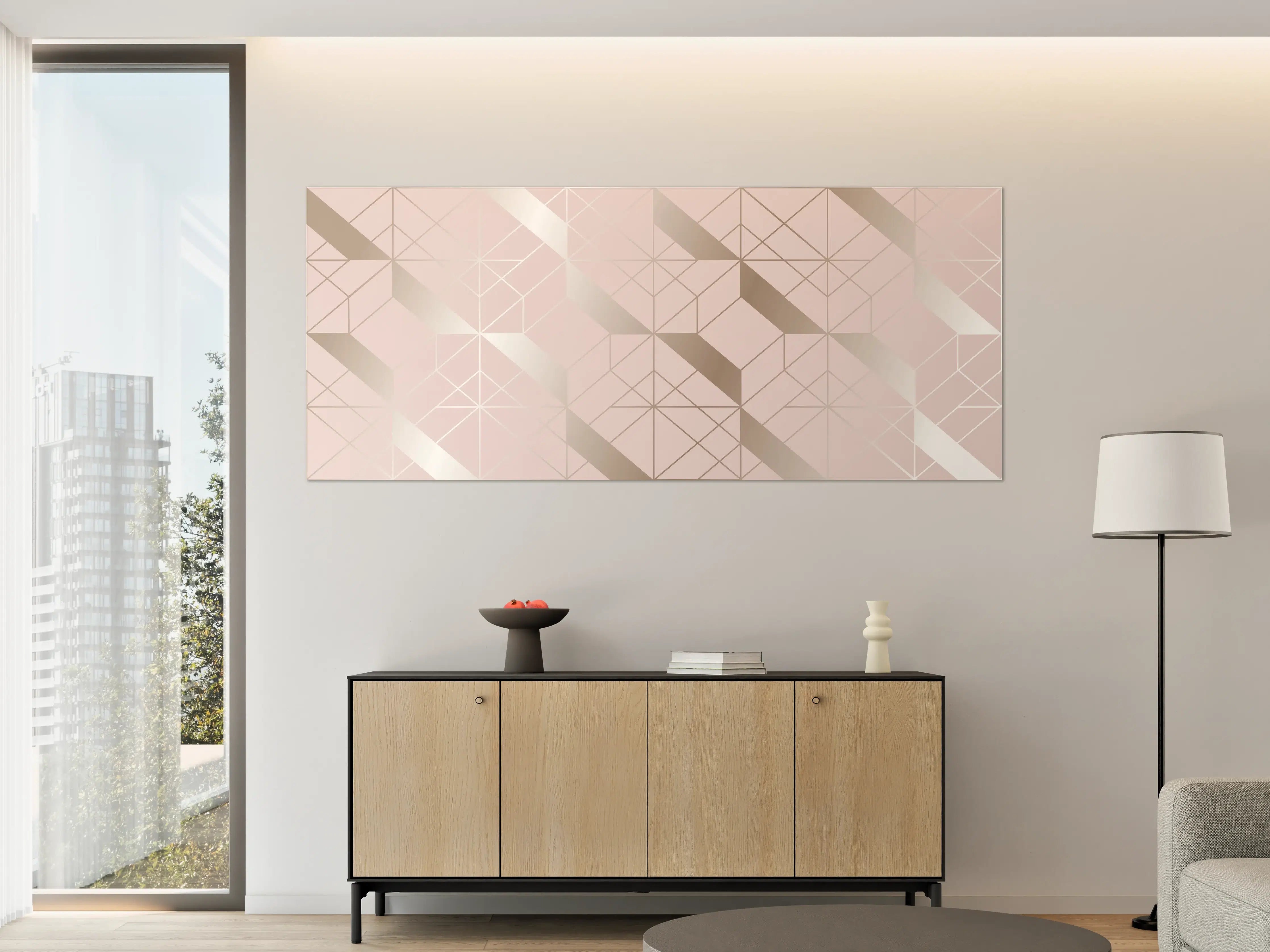Große Wandbilder - Beige Geometrie-Muster Tapete