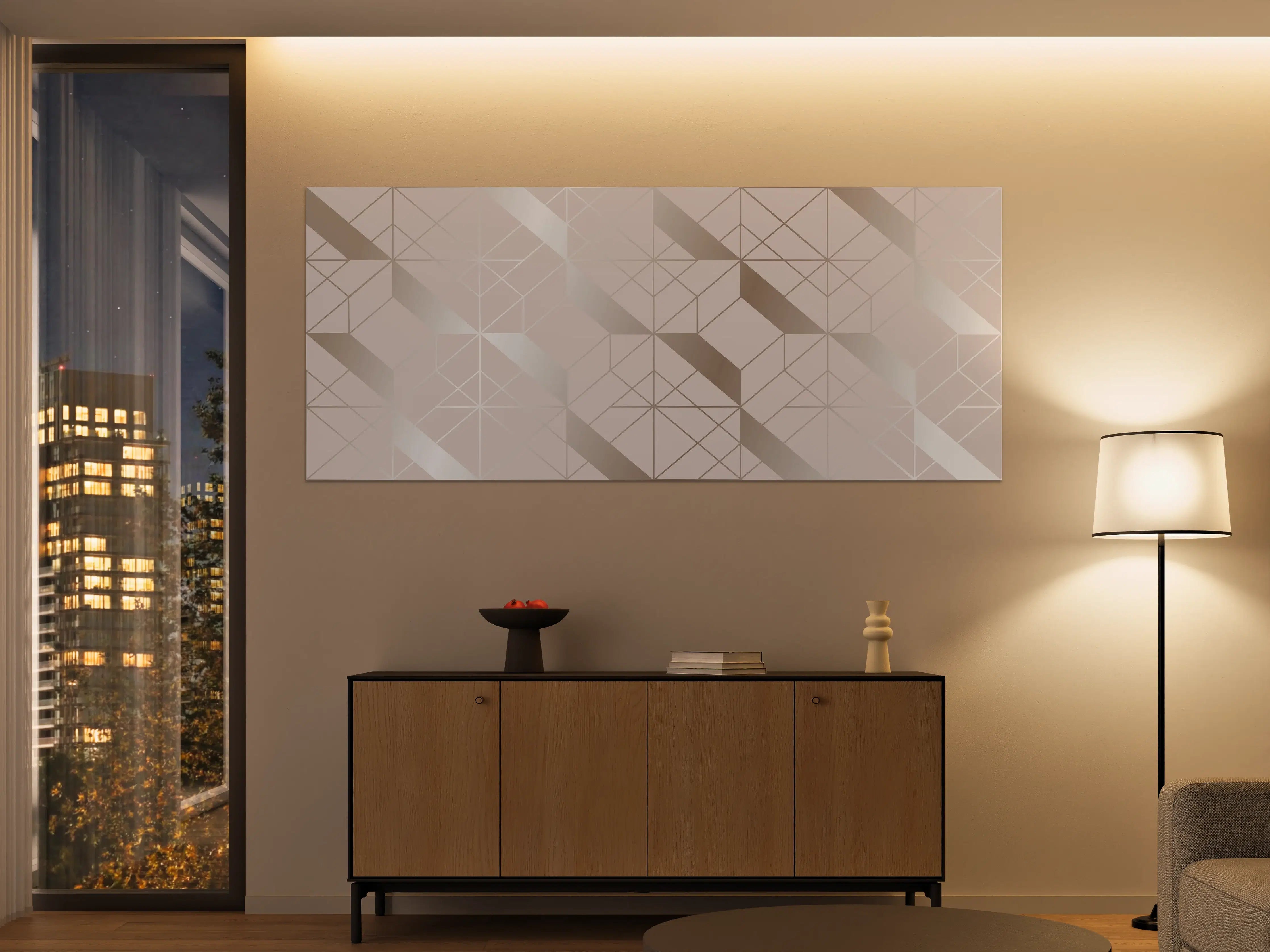 Große Wandbilder - Beige Geometrie-Muster Tapete