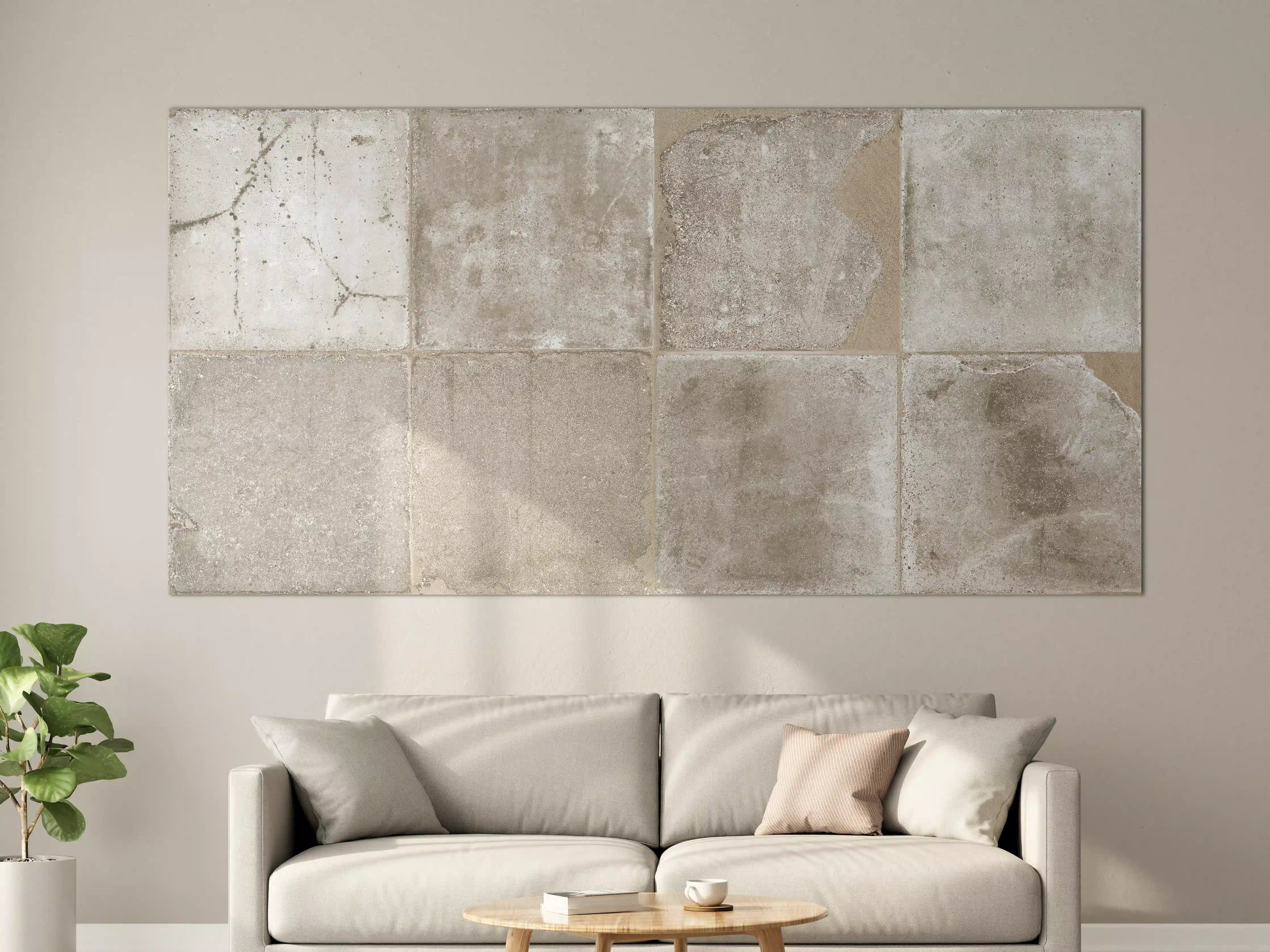 Große Wandbilder - Beige Grau Steinwand-Textur