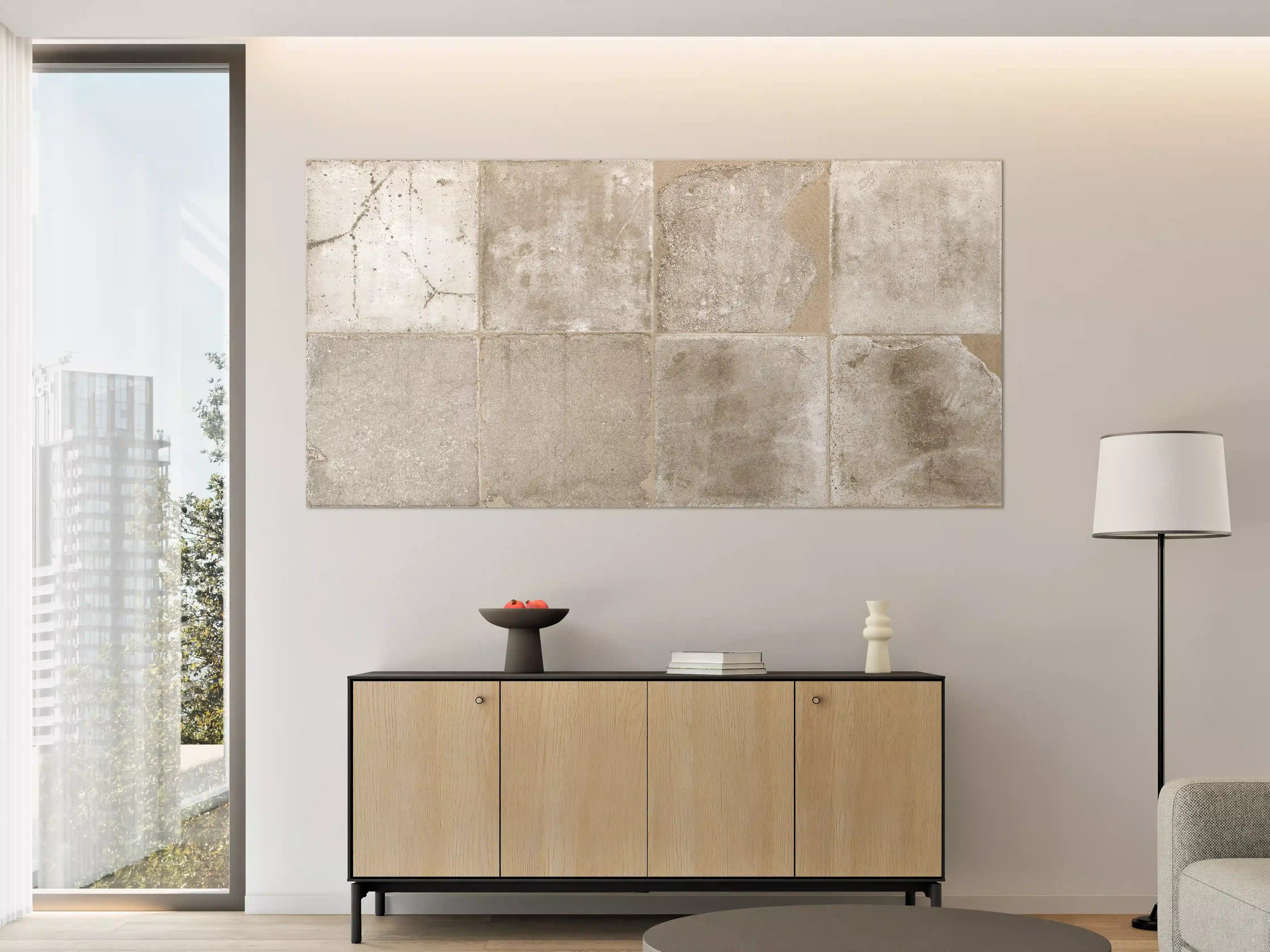 Große Wandbilder - Beige Grau Steinwand-Textur