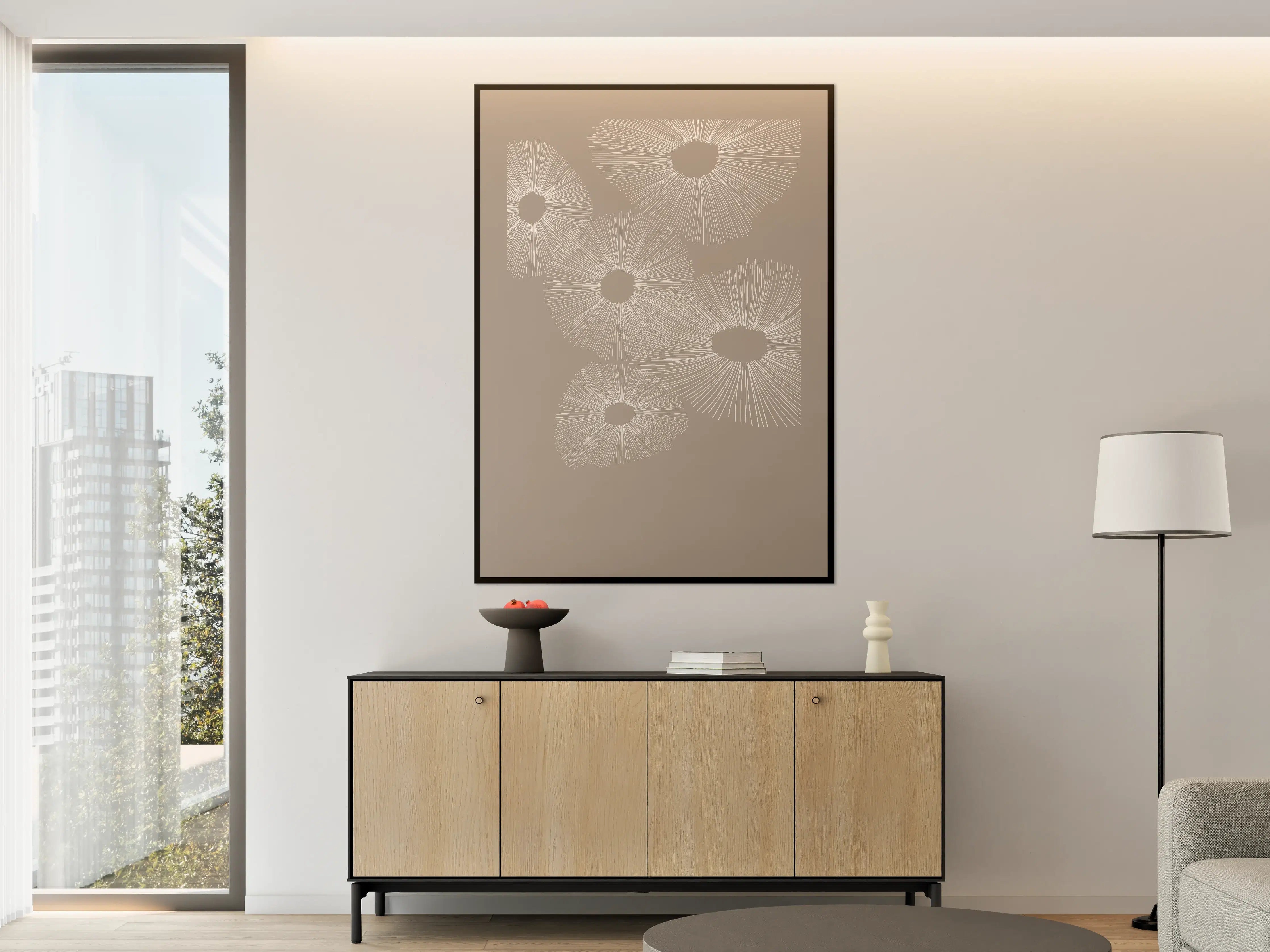 Große Wandbilder - Beige Himmel mit Sonnenstrahlen-Motiv