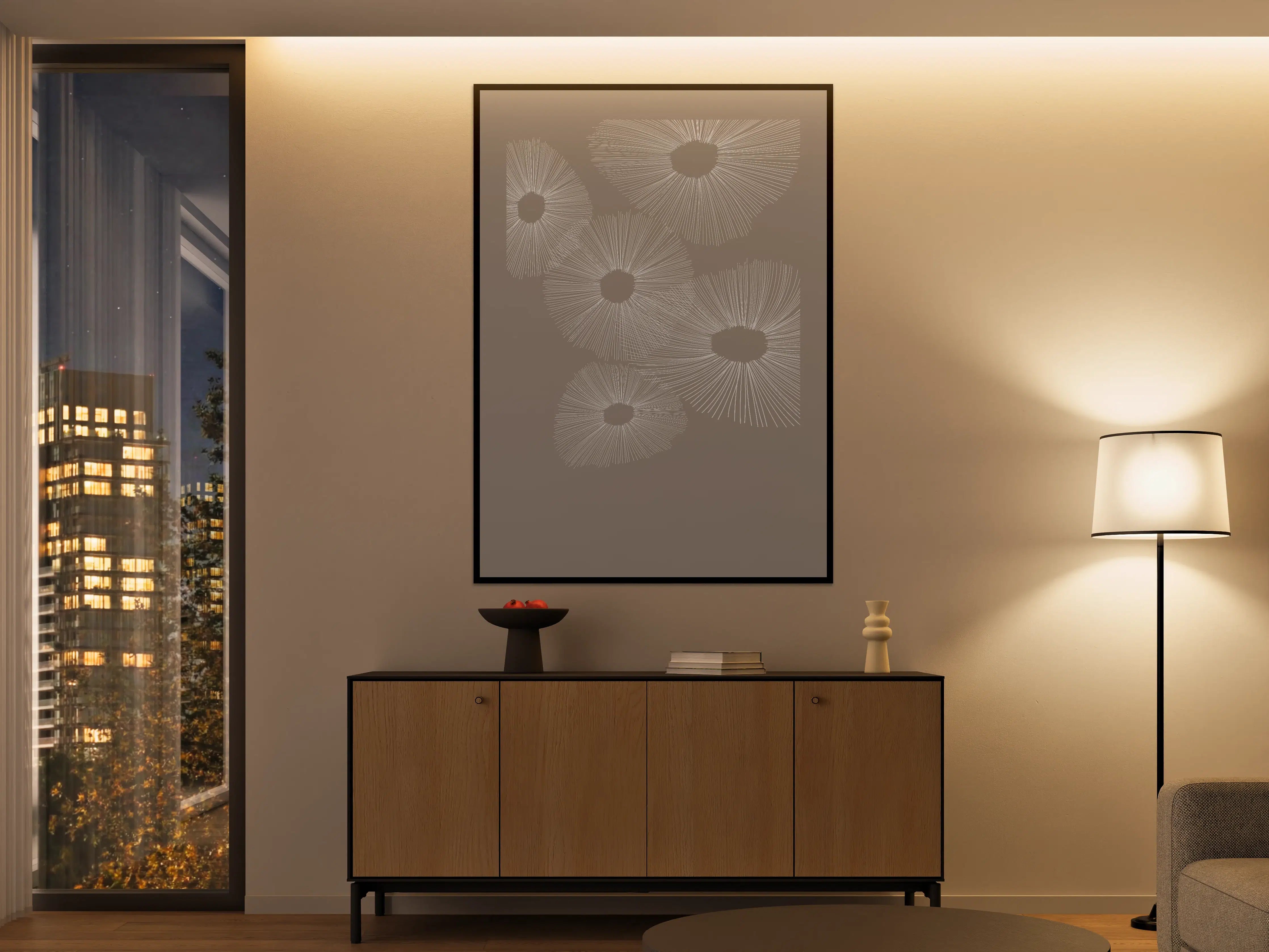 Große Wandbilder - Beige Himmel mit Sonnenstrahlen-Motiv