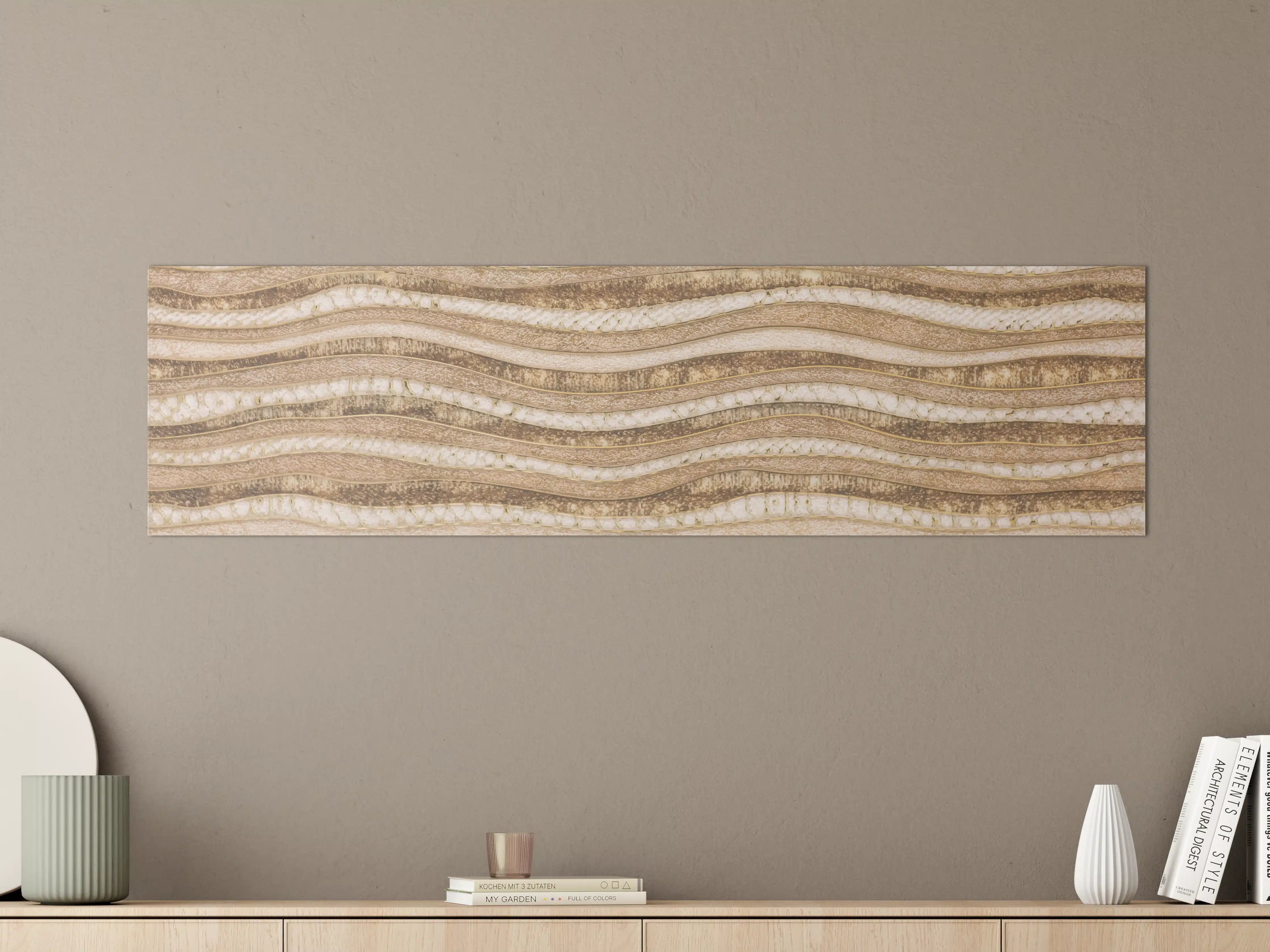 Große Wandbilder - Beige-Holzstruktur