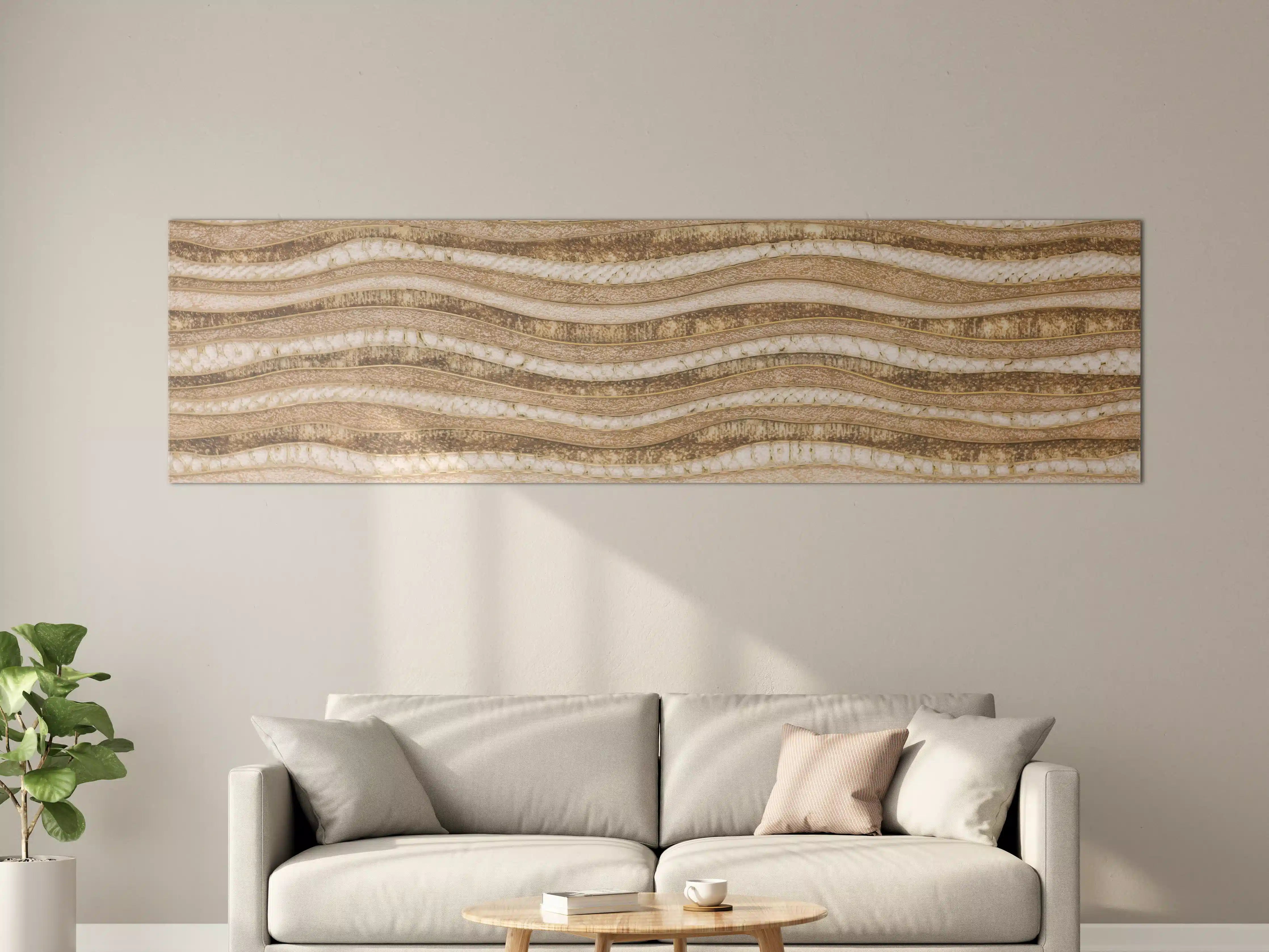 Große Wandbilder - Beige-Holzstruktur