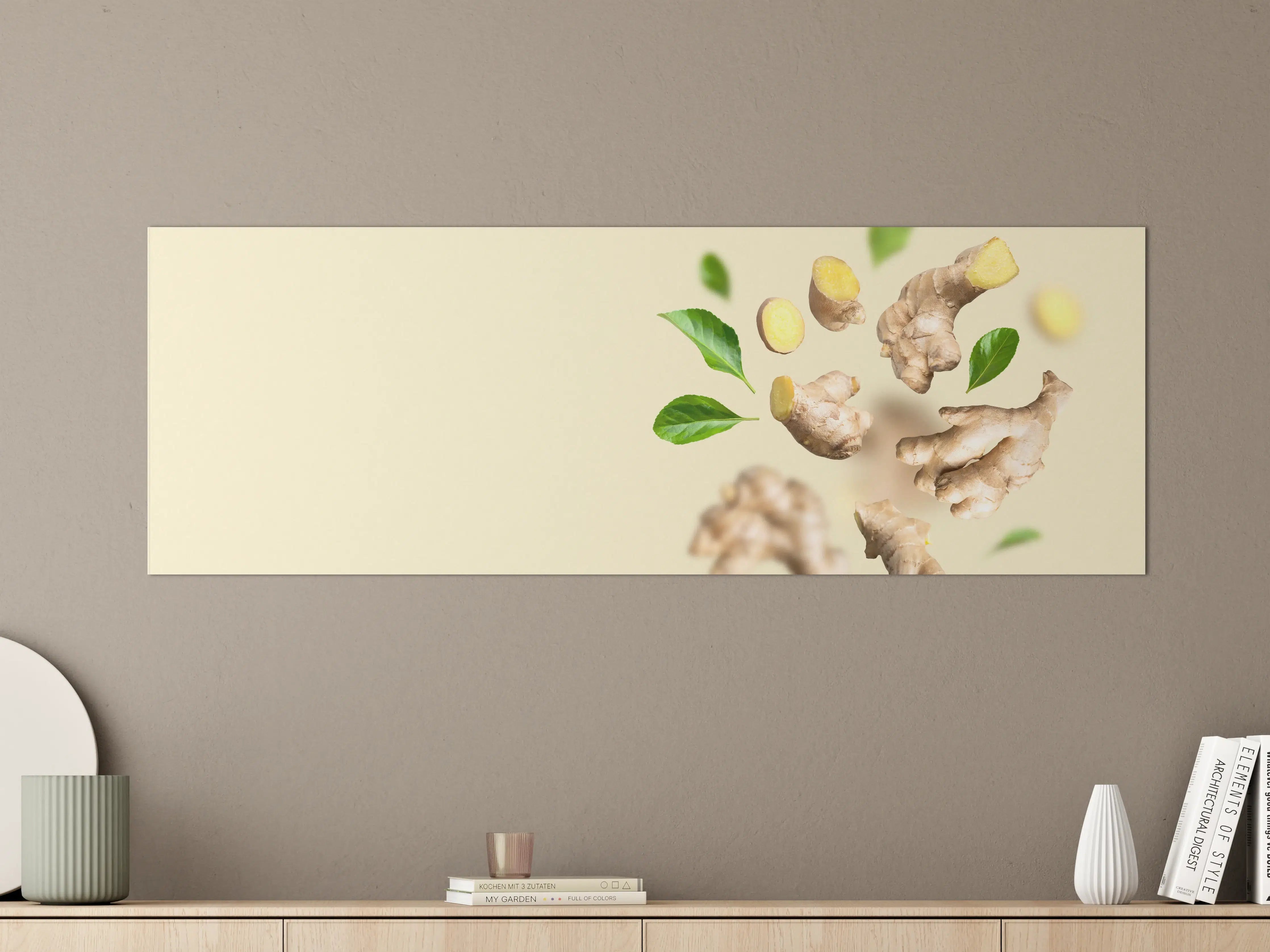 Große Wandbilder - Beige Ingwer & Kräuter