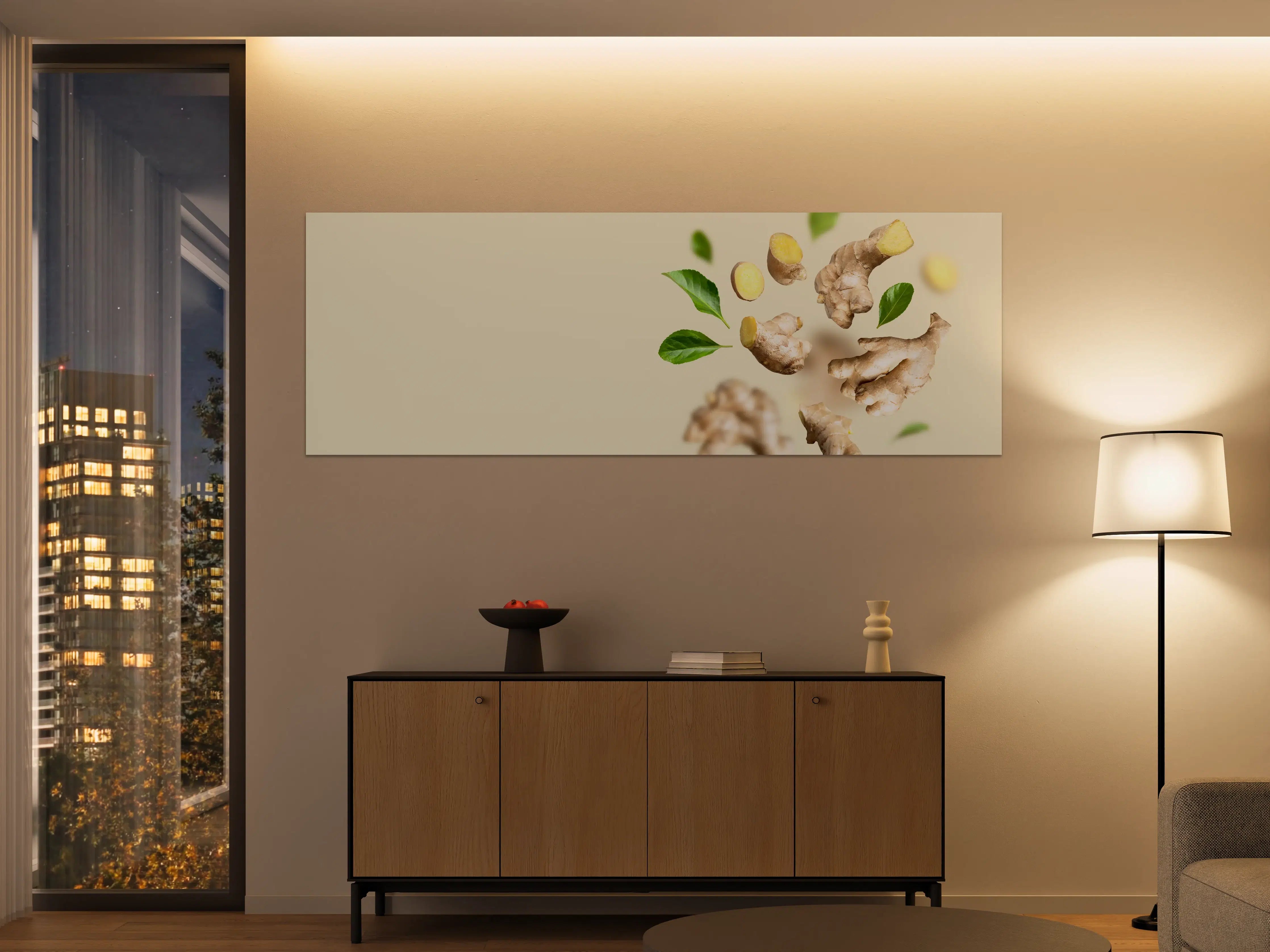 Große Wandbilder - Beige Ingwer & Kräuter