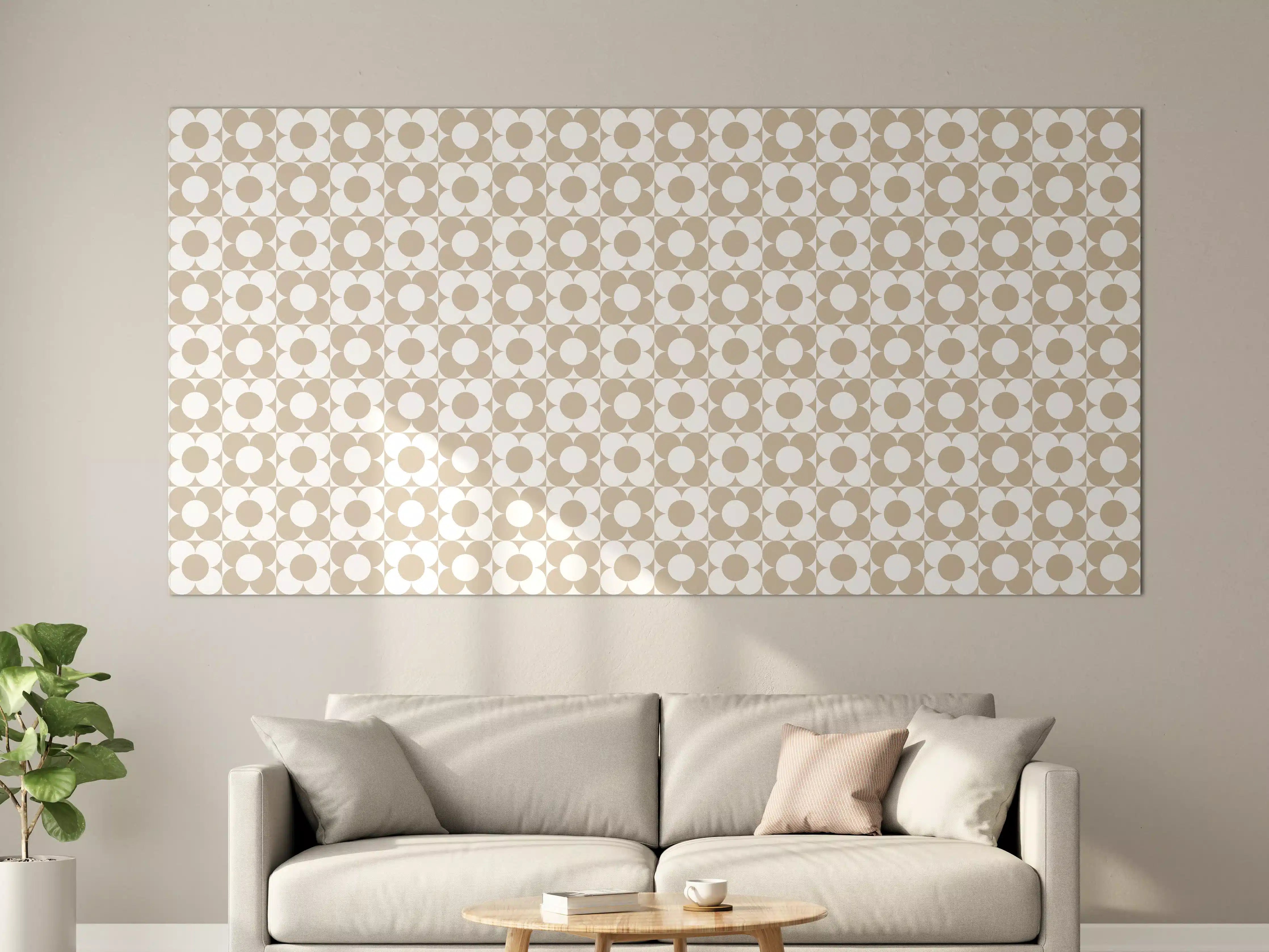 Große Wandbilder - Beige Musterende mit Kreis-Design