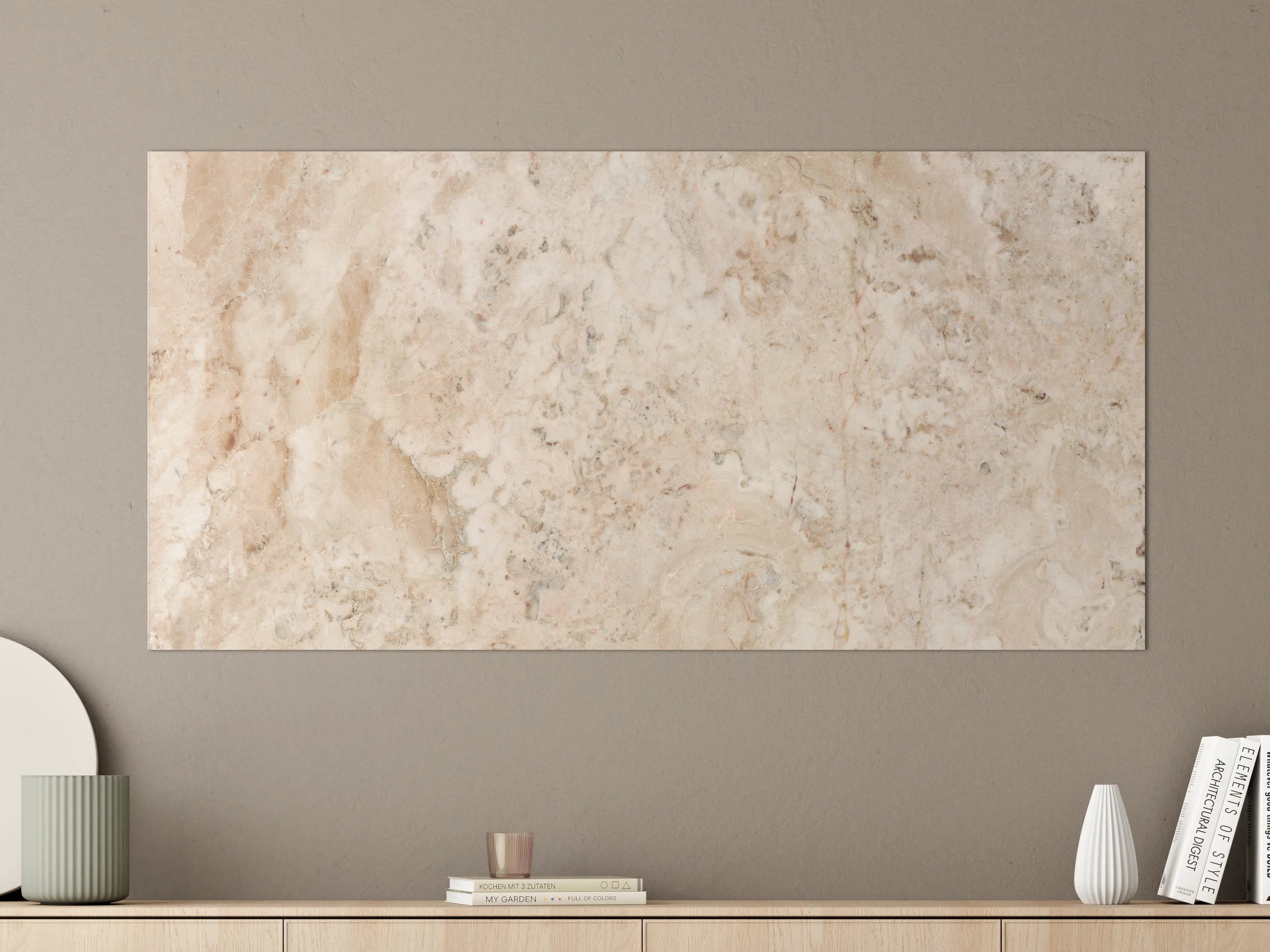 Große Wandbilder - Beige Naturmarmor Stein Textur