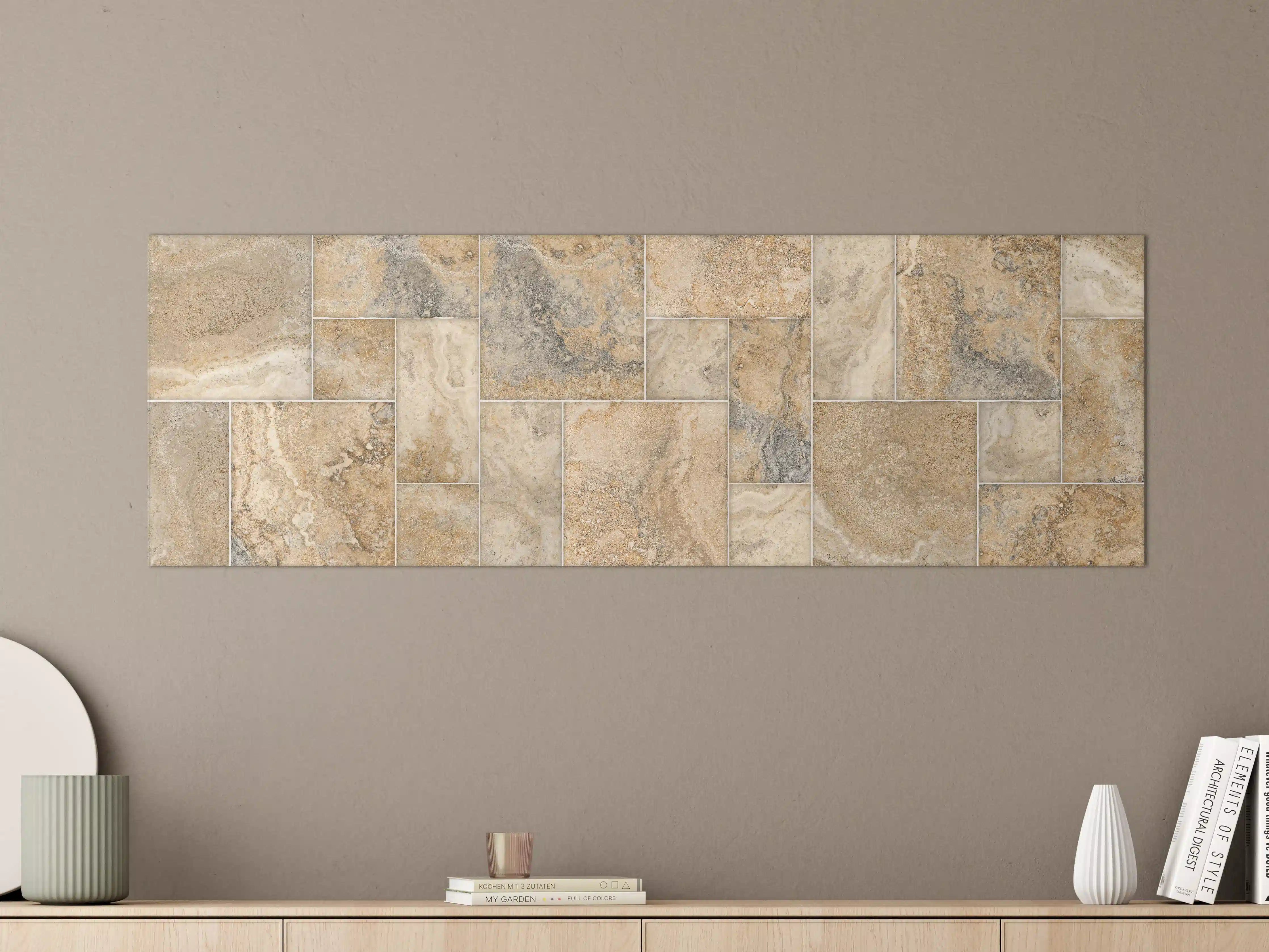 Große Wandbilder - Beige Naturstein Wandtextur