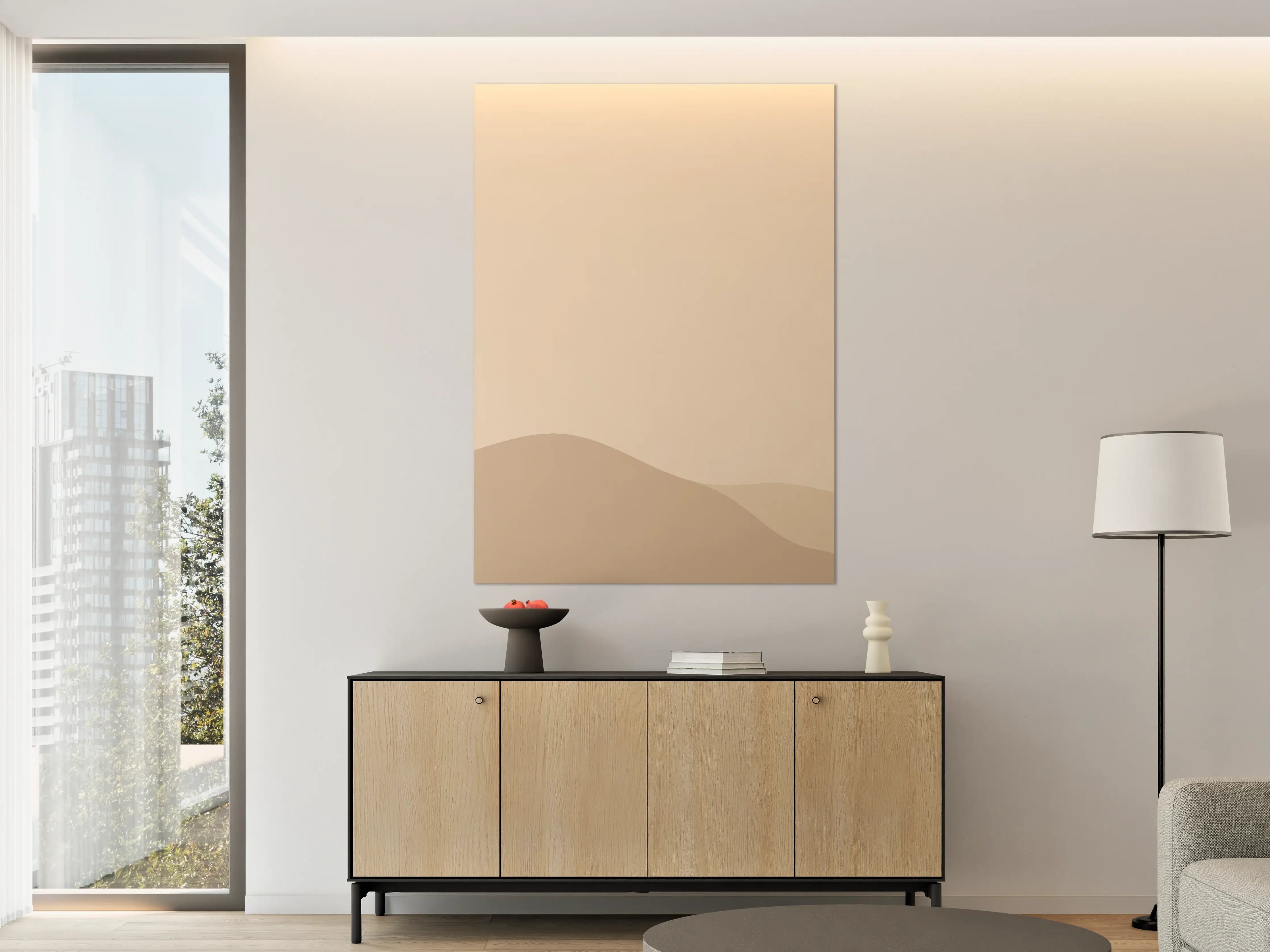 Große Wandbilder - Beige Sanddünen mit sanften Wellen