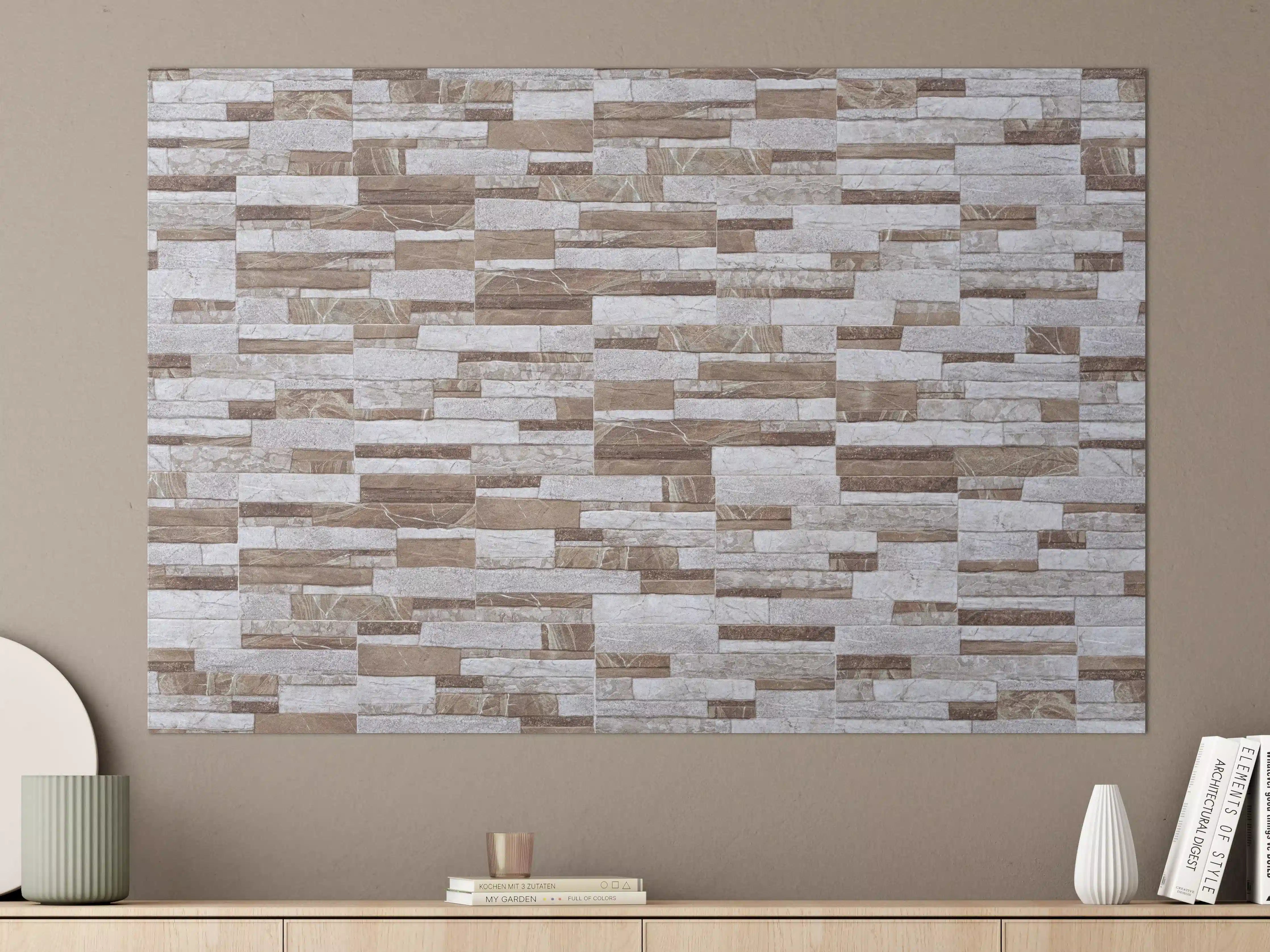 Große Wandbilder - Beige Steinmauer mit Textur