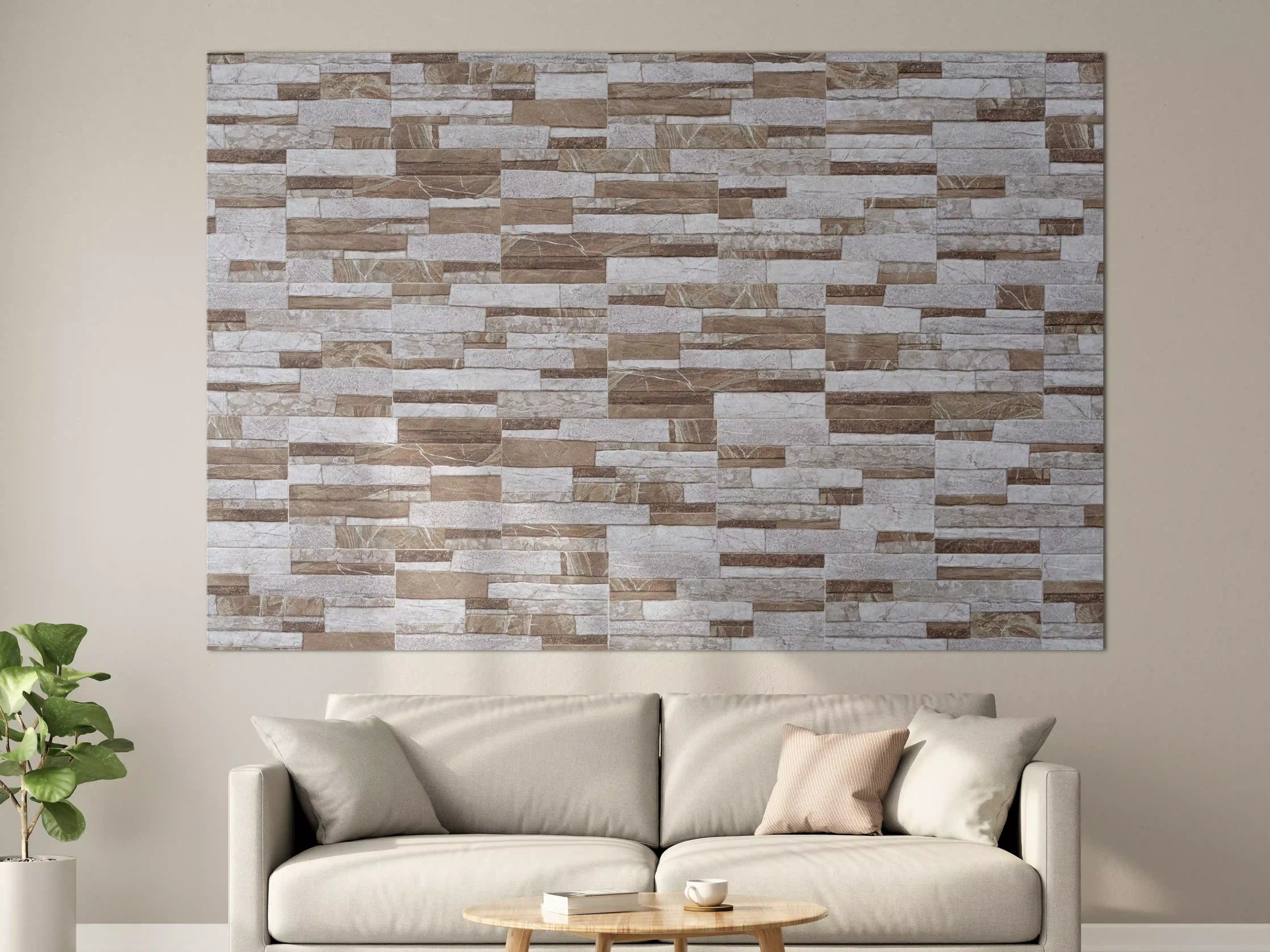 Große Wandbilder - Beige Steinmauer mit Textur