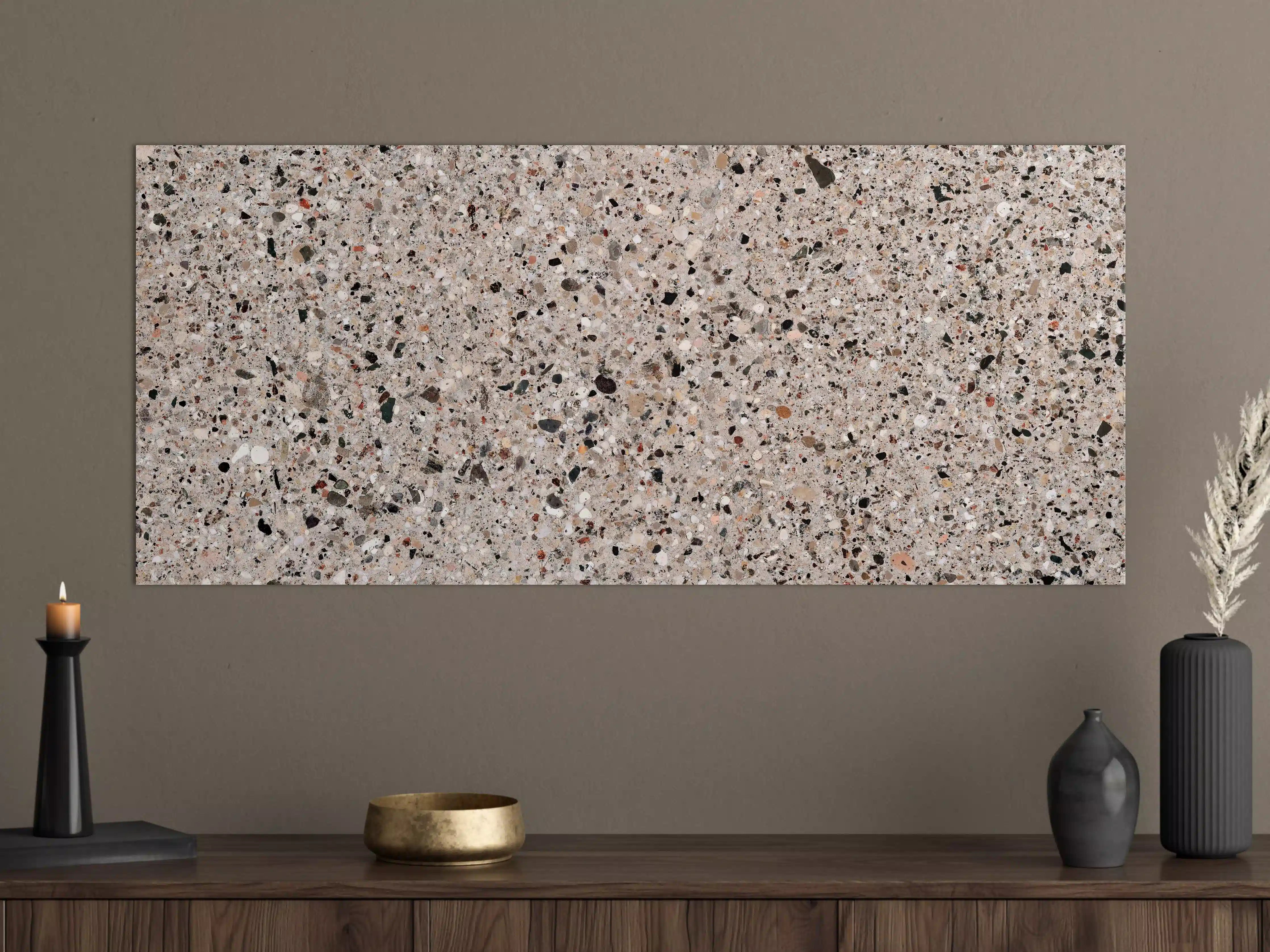 Große Wandbilder - Beige Steinterrazzo Textur