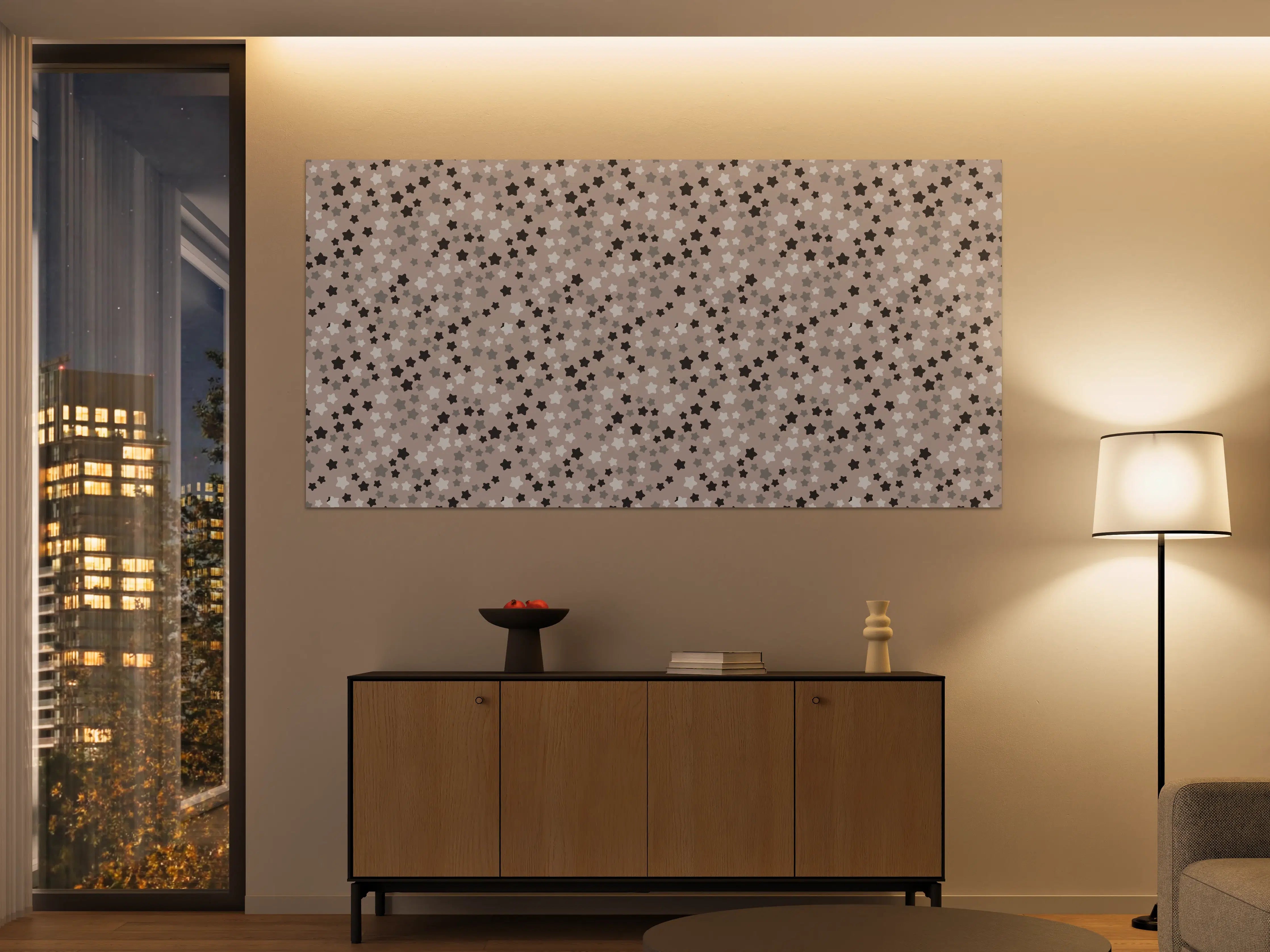 Große Wandbilder - Beige Sternenmuster mit Schwarz Akzenten