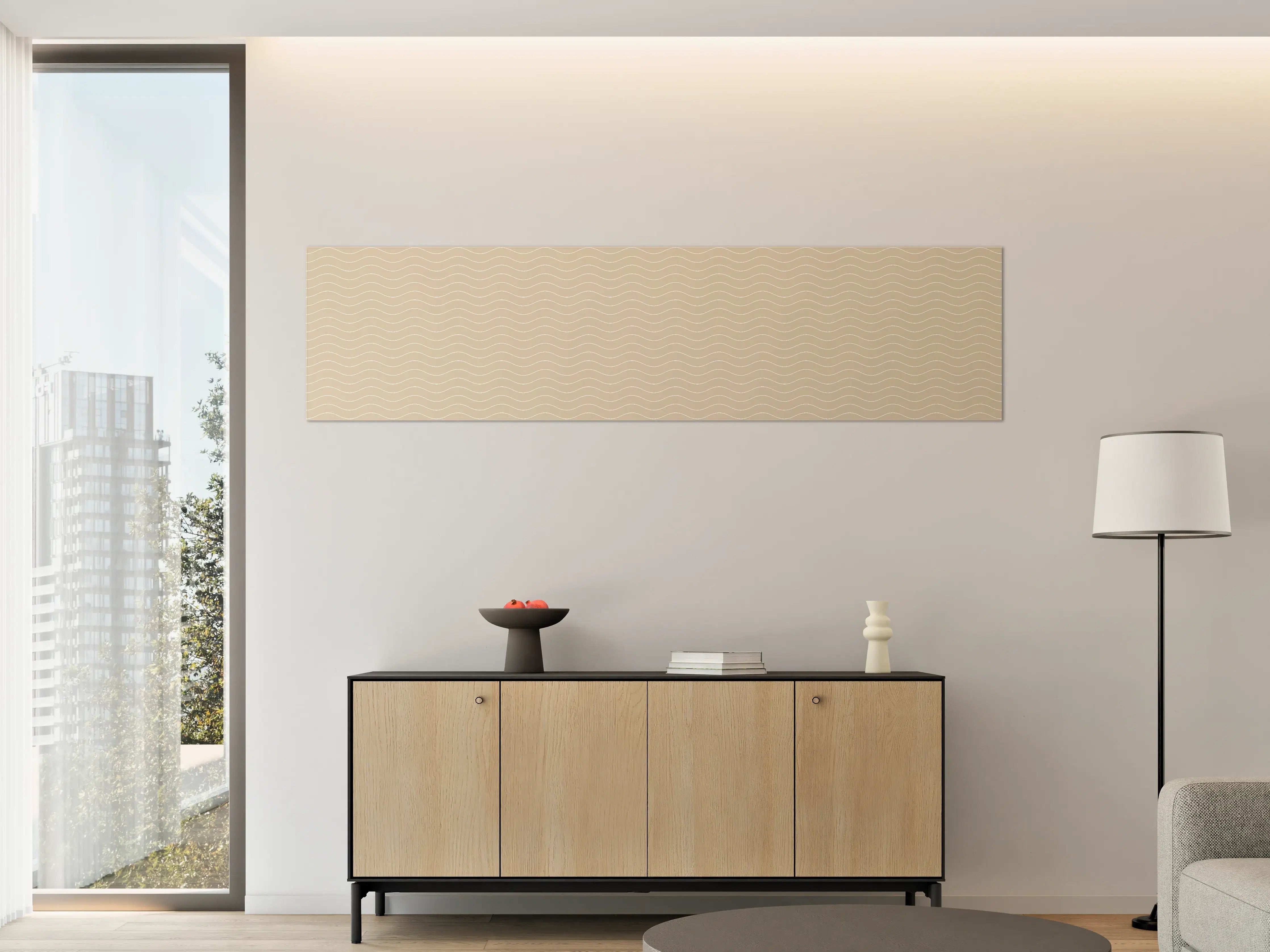Große Wandbilder - Beige Struktur mit Wellenmuster