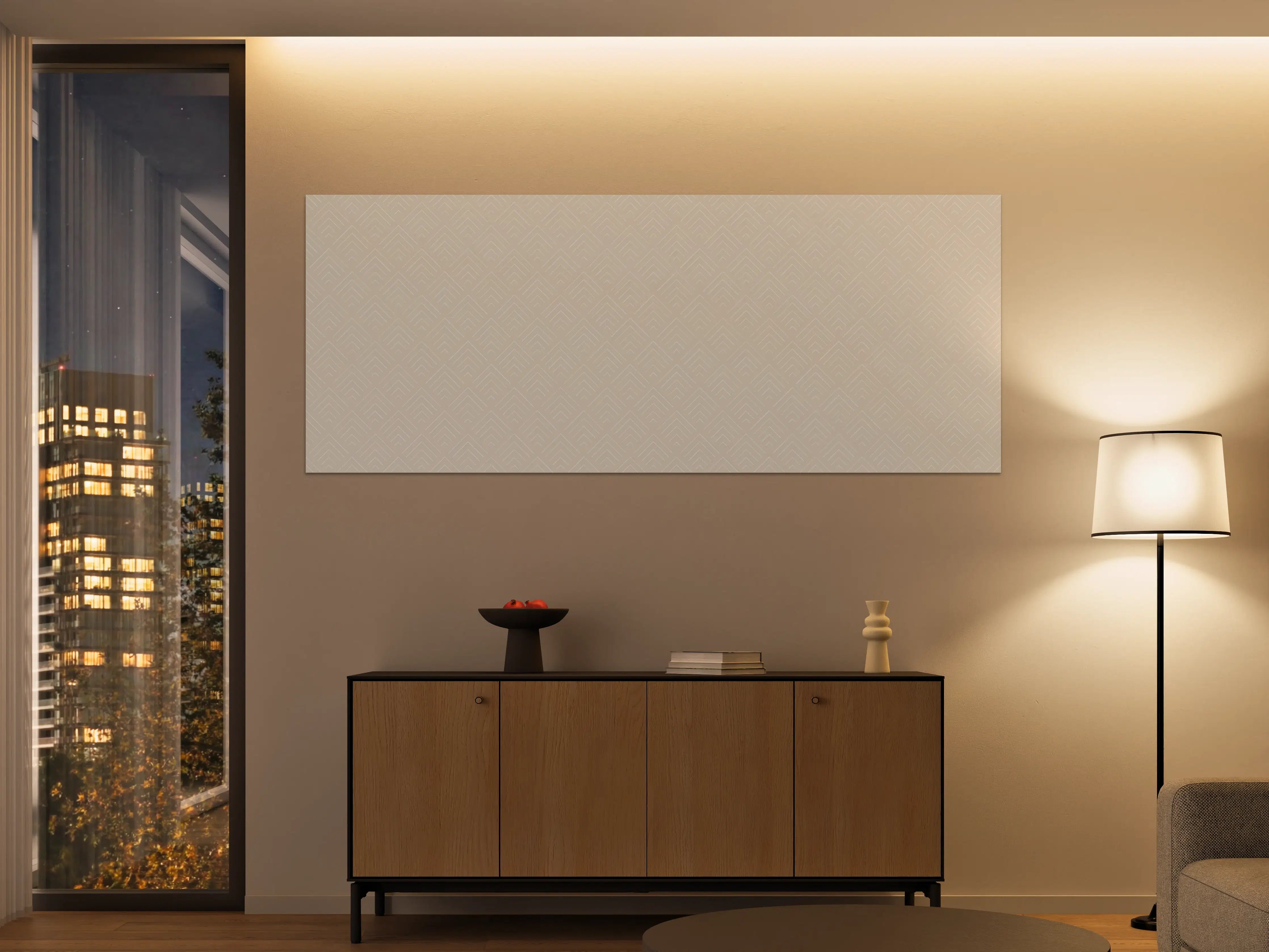 Große Wandbilder - Beige Tapete mit dezenter Musterung
