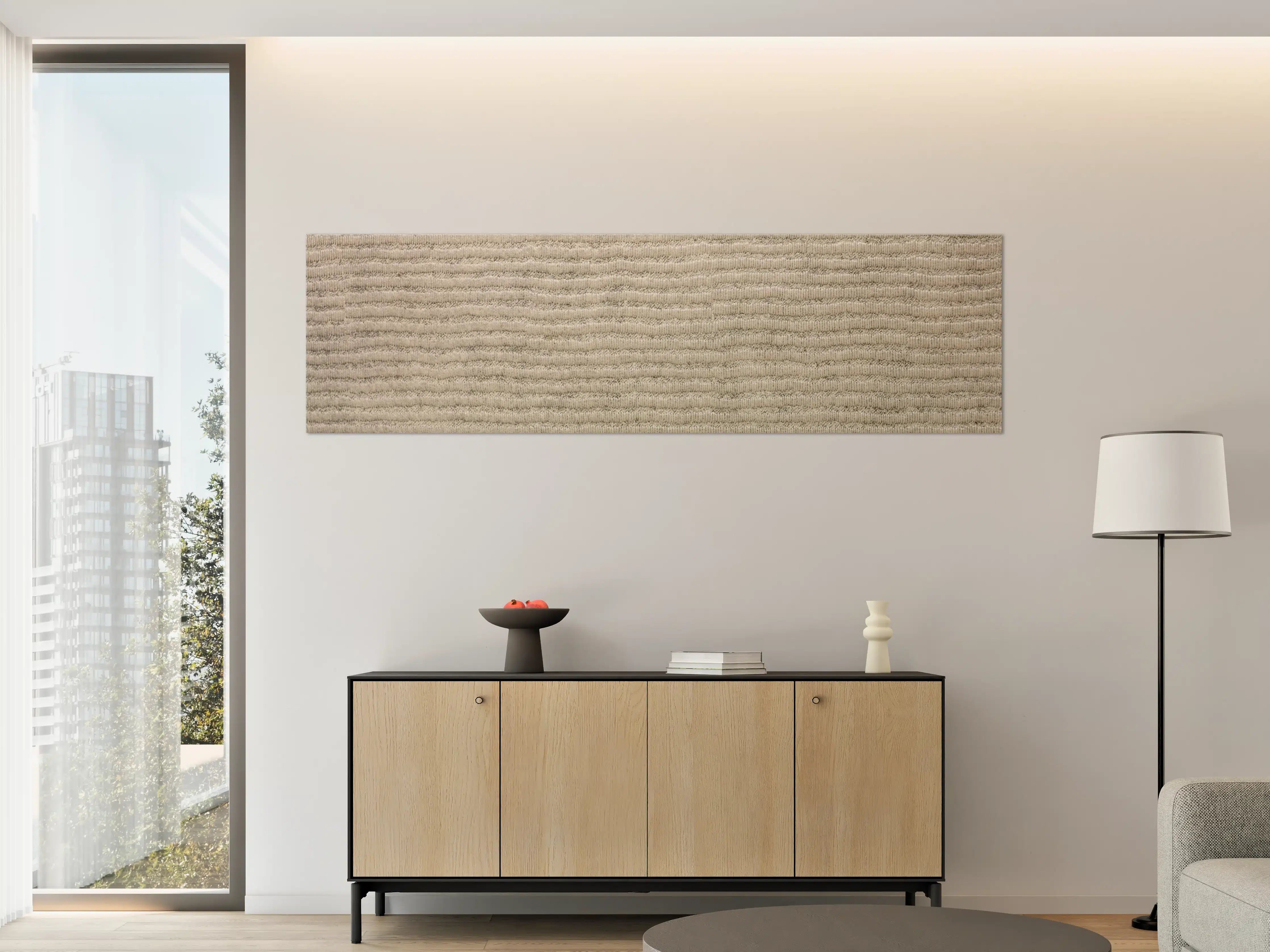 Große Wandbilder - Beige Textur mit feiner Lineatur