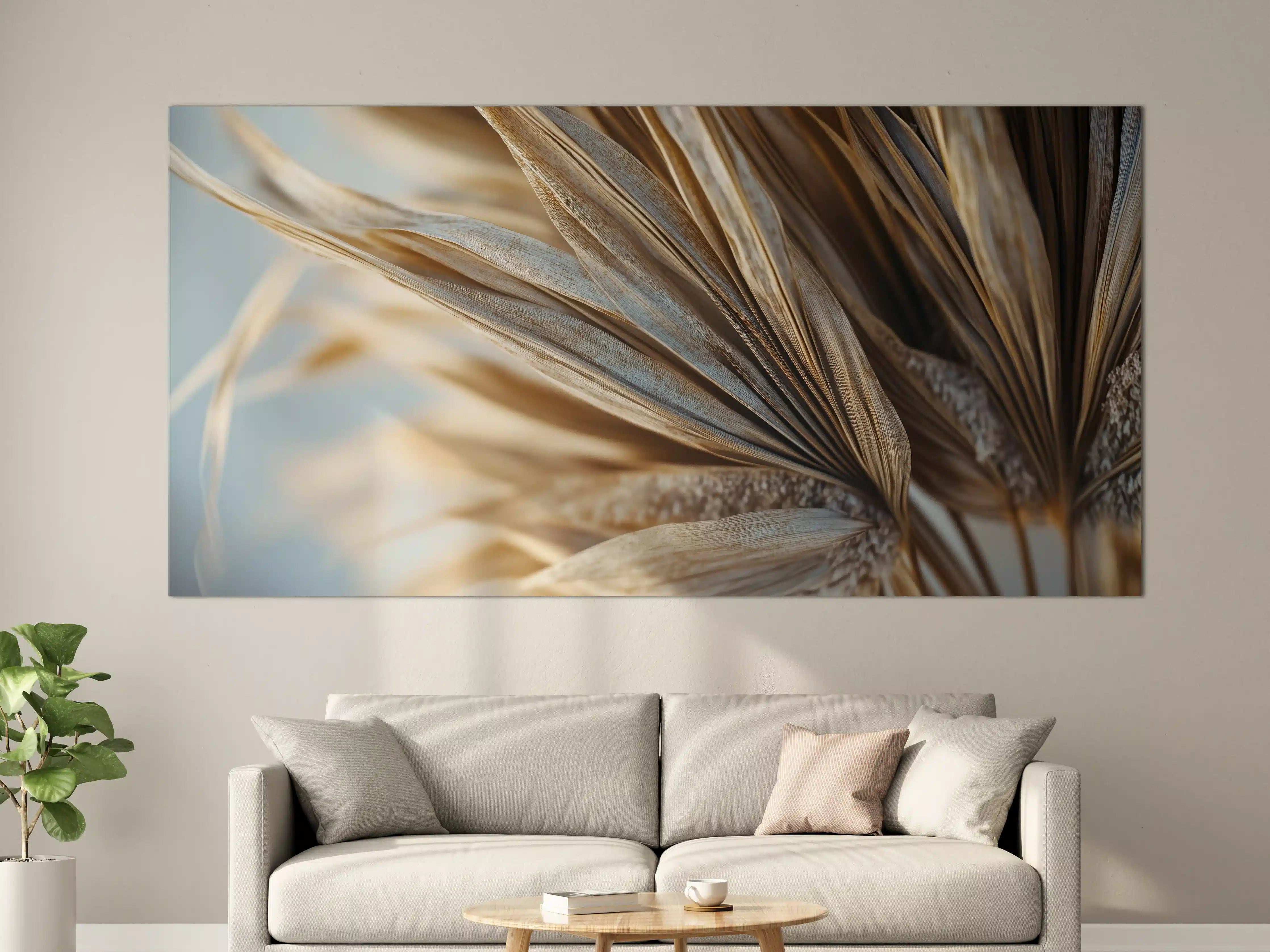 Große Wandbilder - Beige-Töne mit detaillierten Fächer-Strukturen