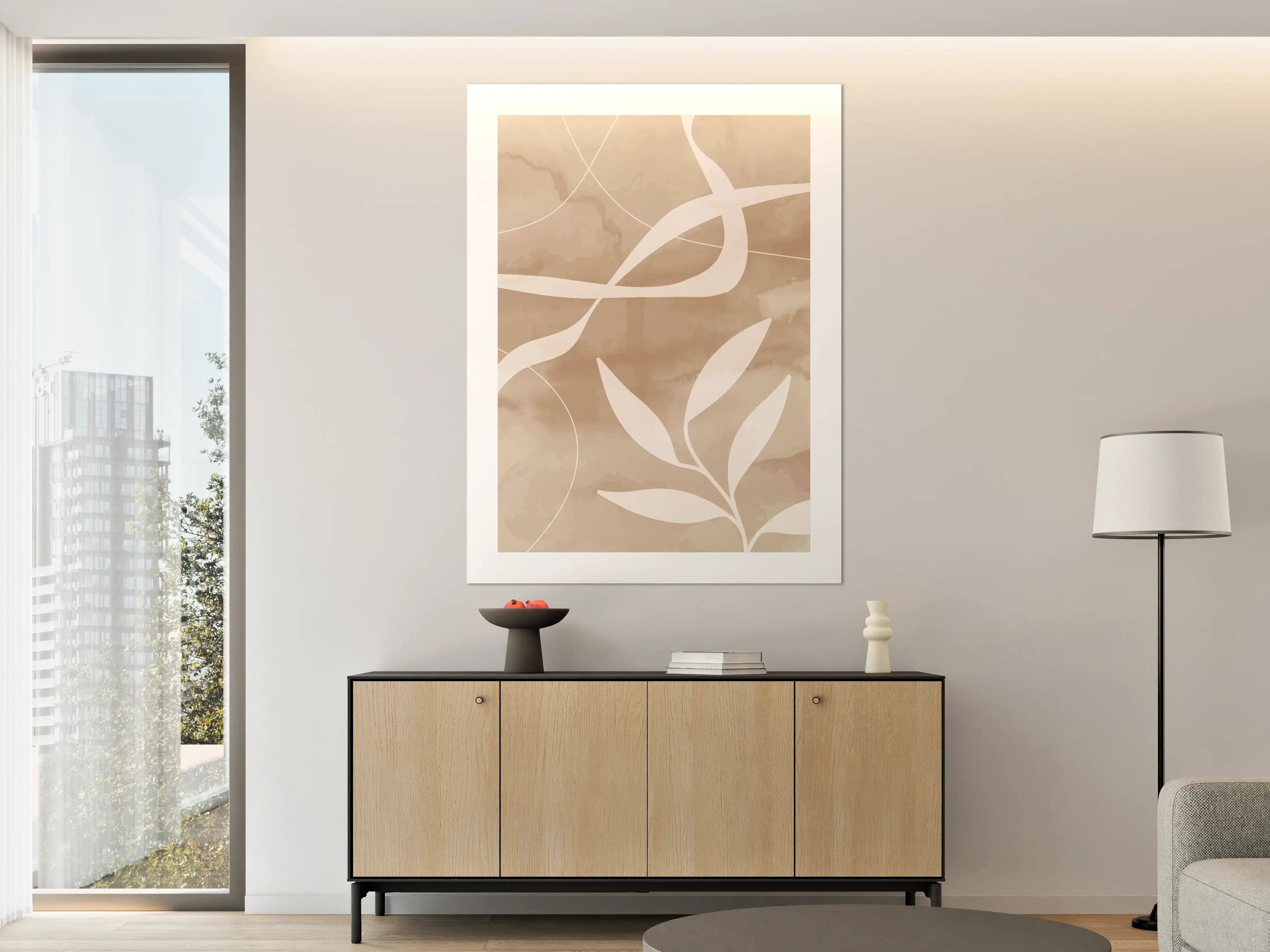 Große Wandbilder - Beige-Ton Wandbild mit Naturmotiven