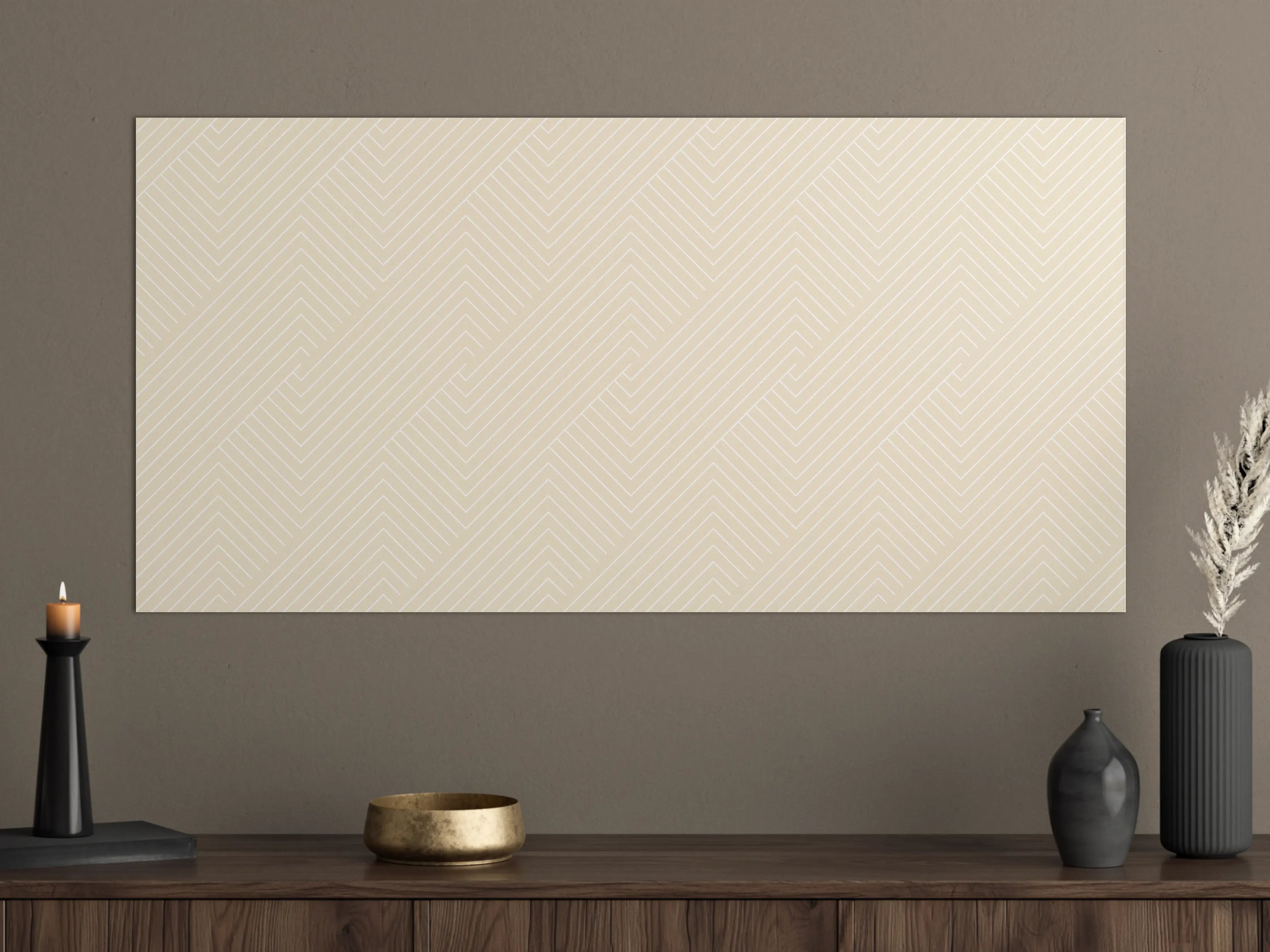 Große Wandbilder - Beige Wand mit geometrischem Muster