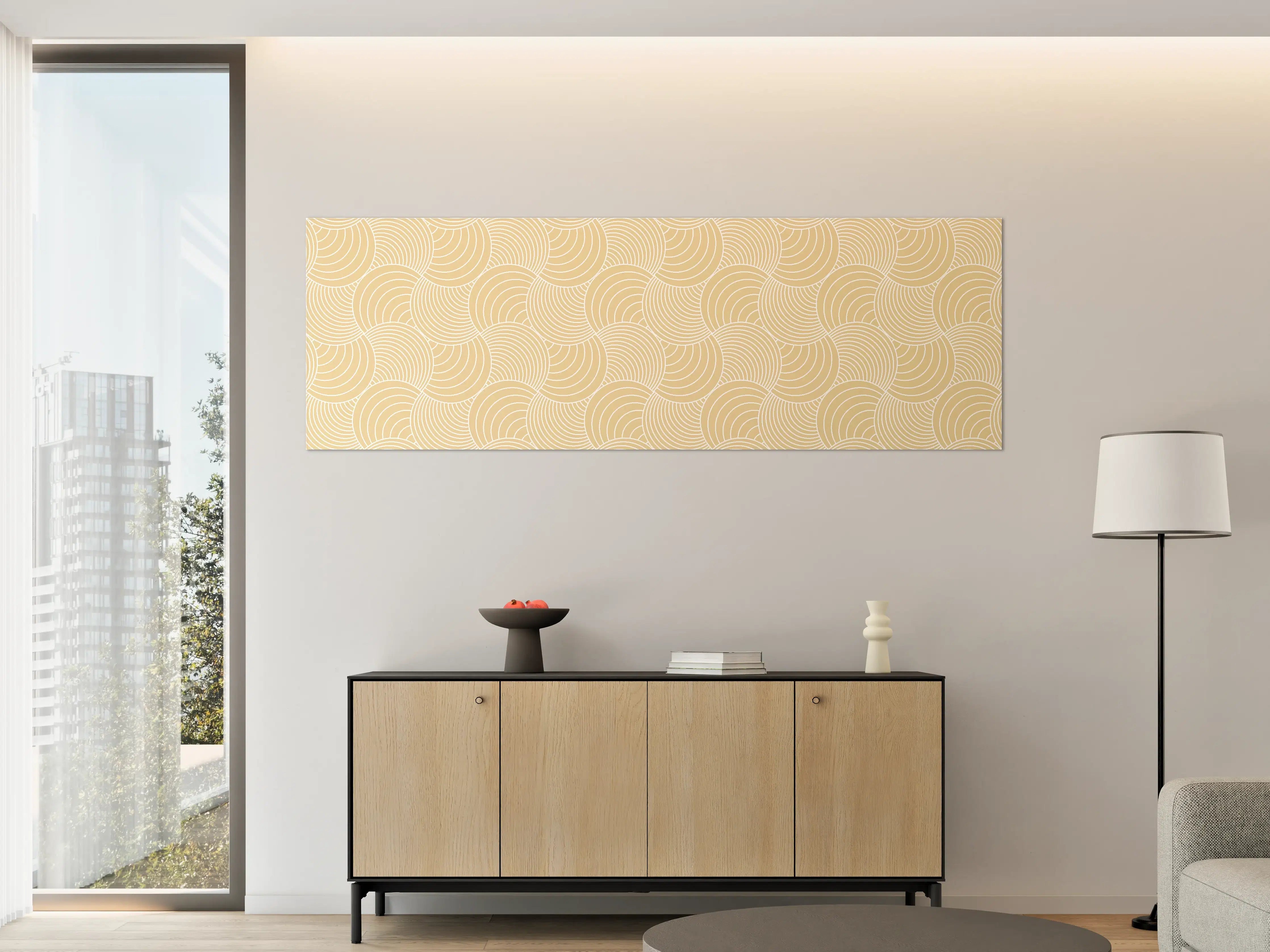 Große Wandbilder - Beige-Wellen-Design
