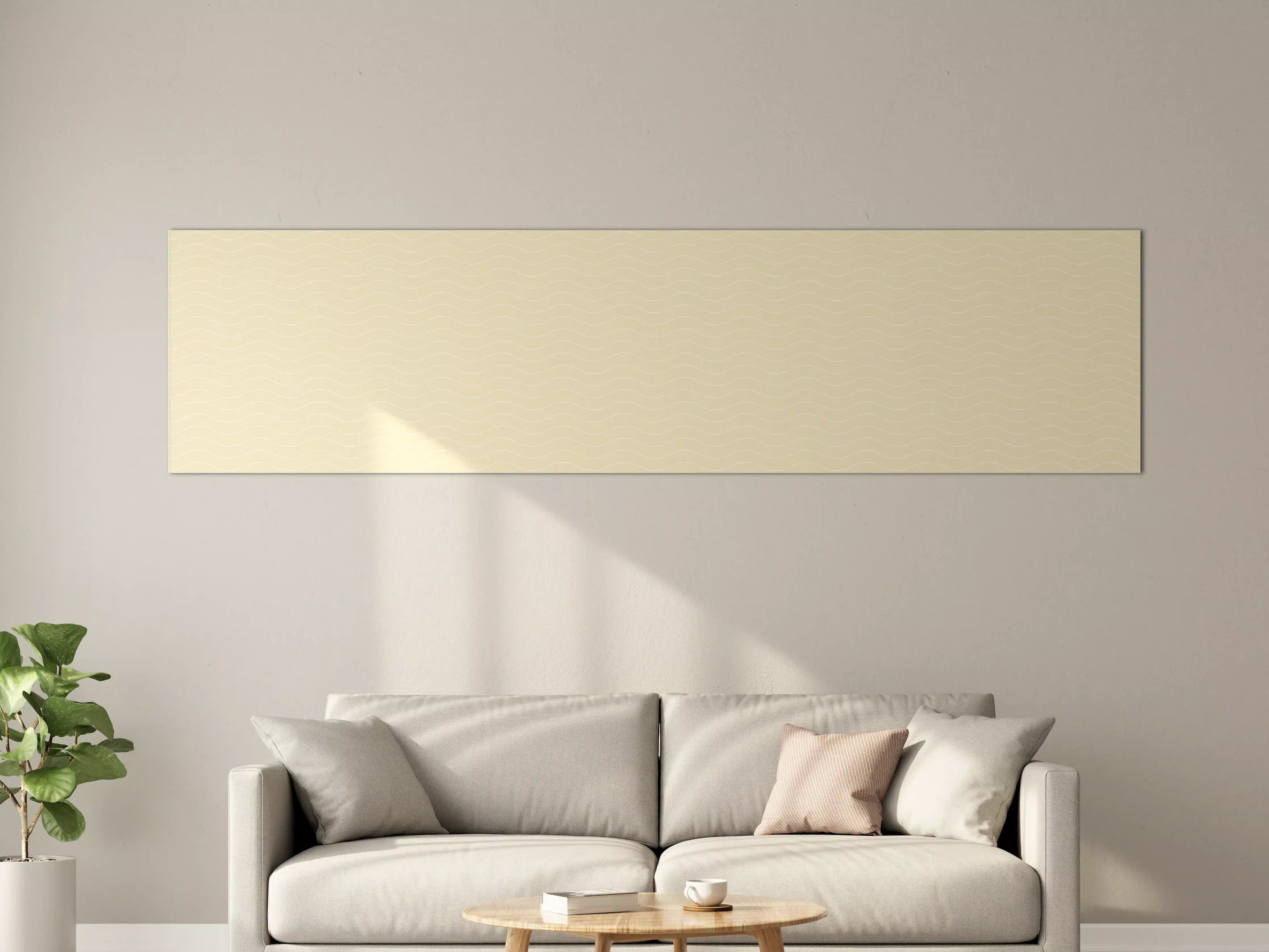 Große Wandbilder - Beige Wellenmuster mit zarten Linien