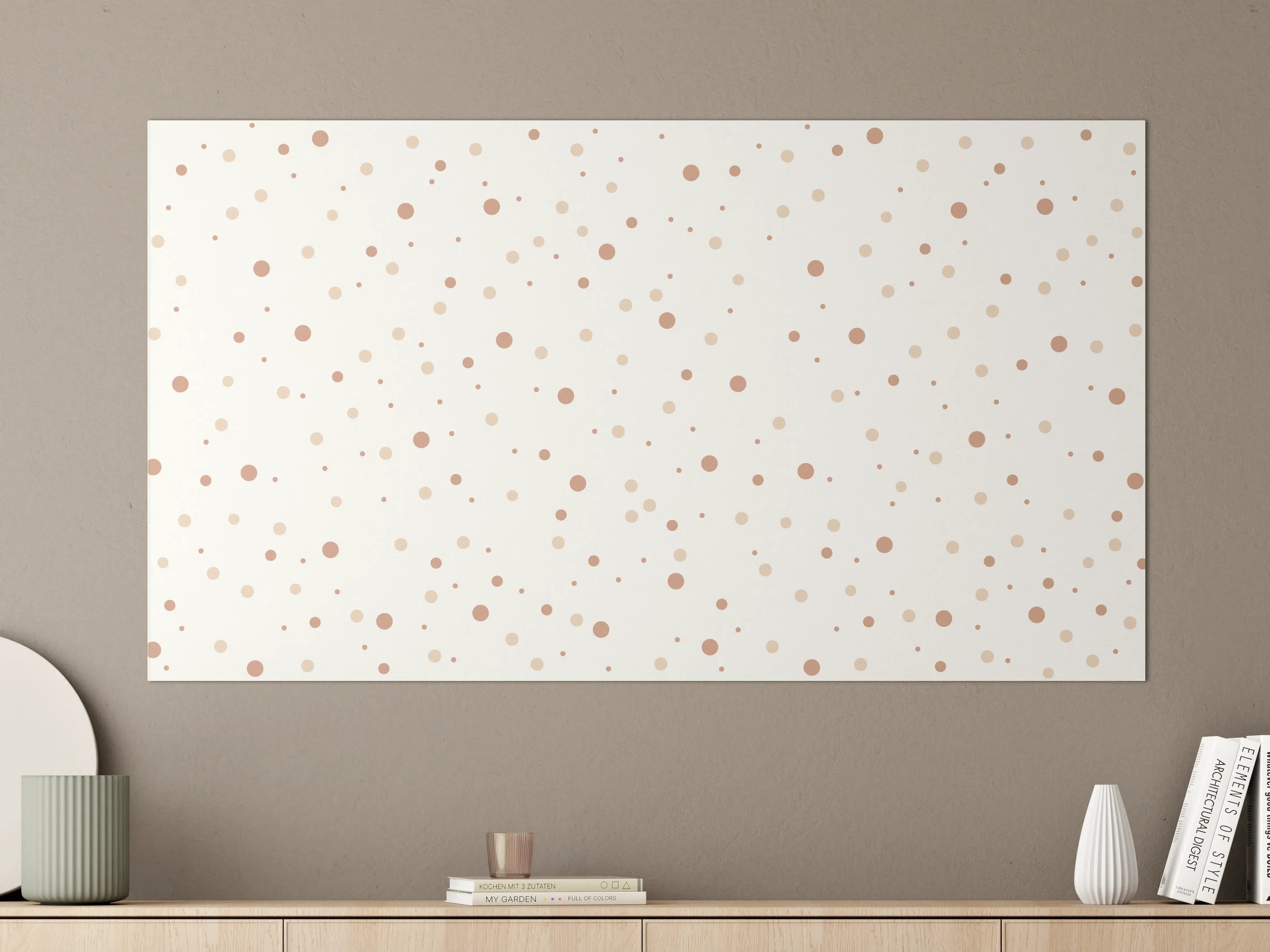 Große Wandbilder - Beige-braune Sprenkel auf weißem Hintergrund