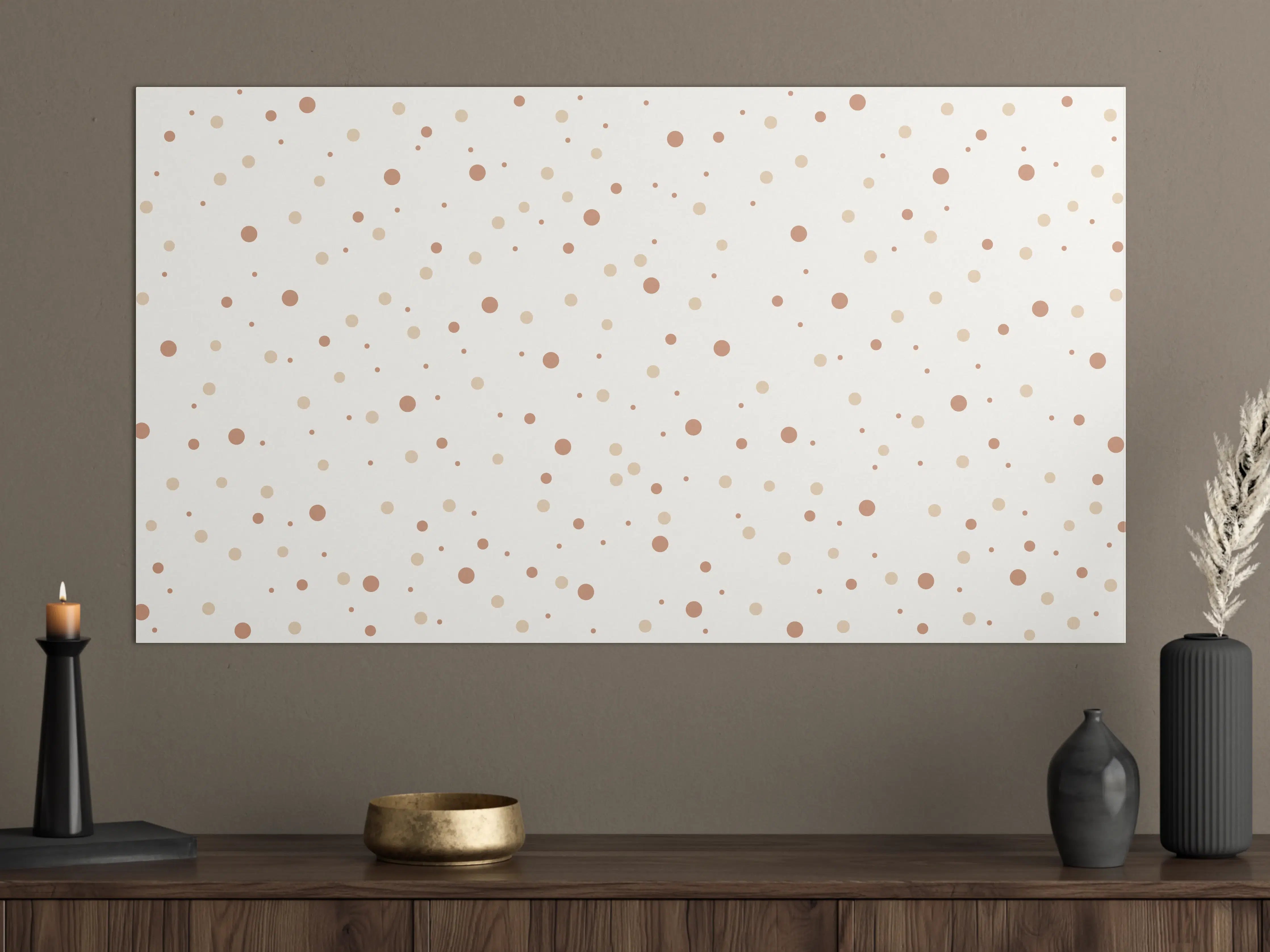 Große Wandbilder - Beige-braune Sprenkel auf weißem Hintergrund