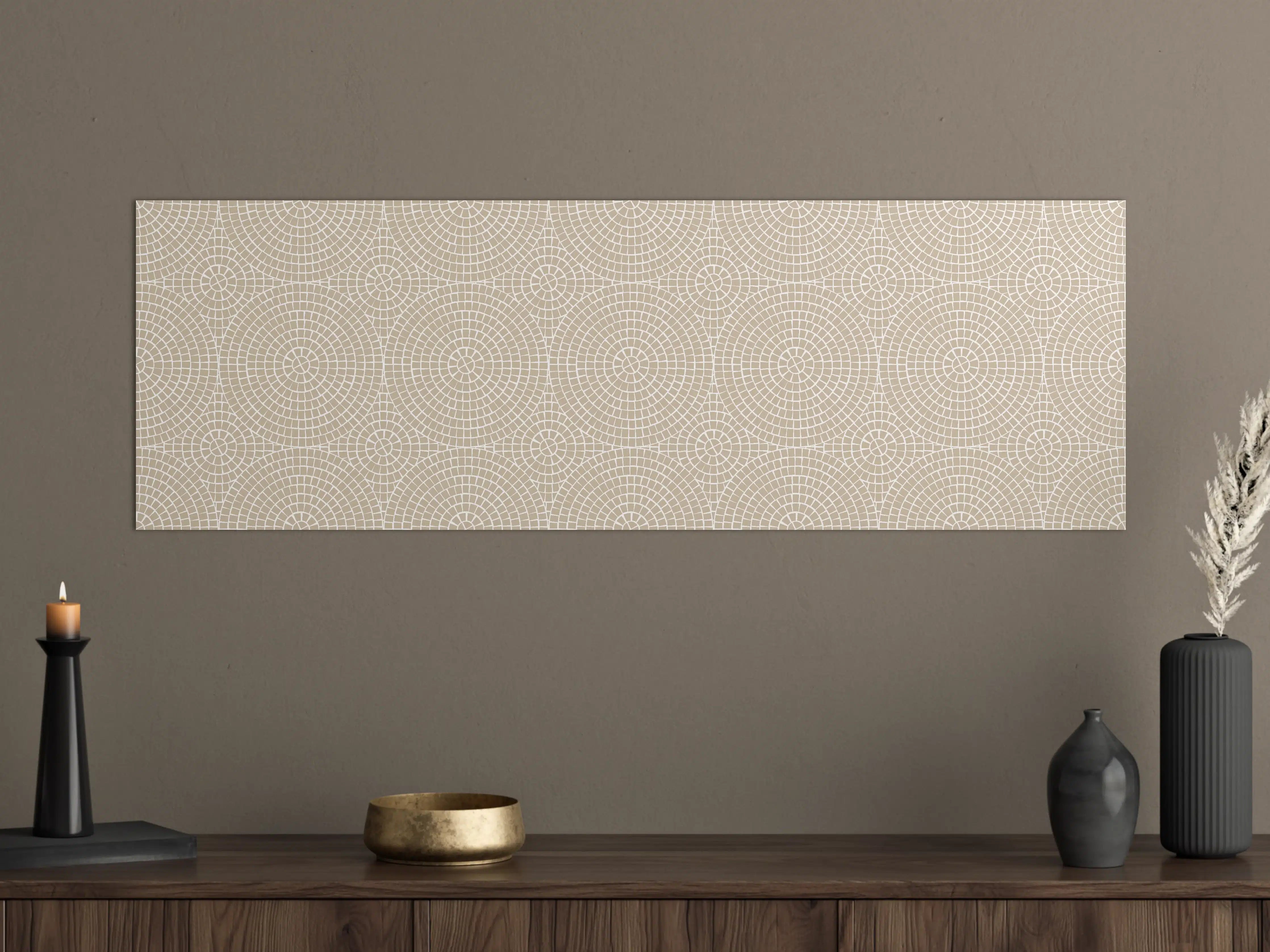 Große Wandbilder - Beige geometrische Muster mit kreisförmigen Strukturen