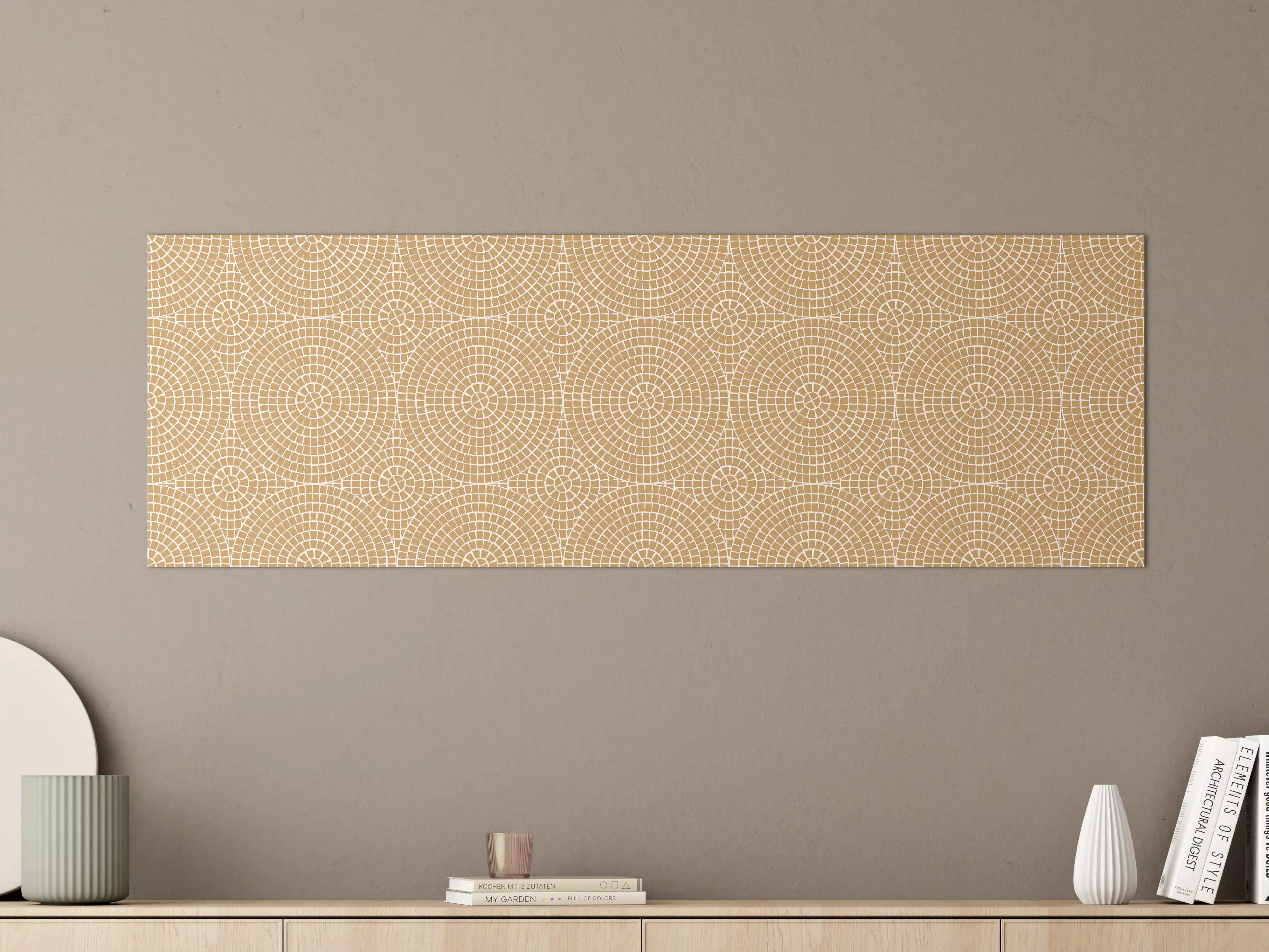 Große Wandbilder - Beige geometrisches Fliesenmuster