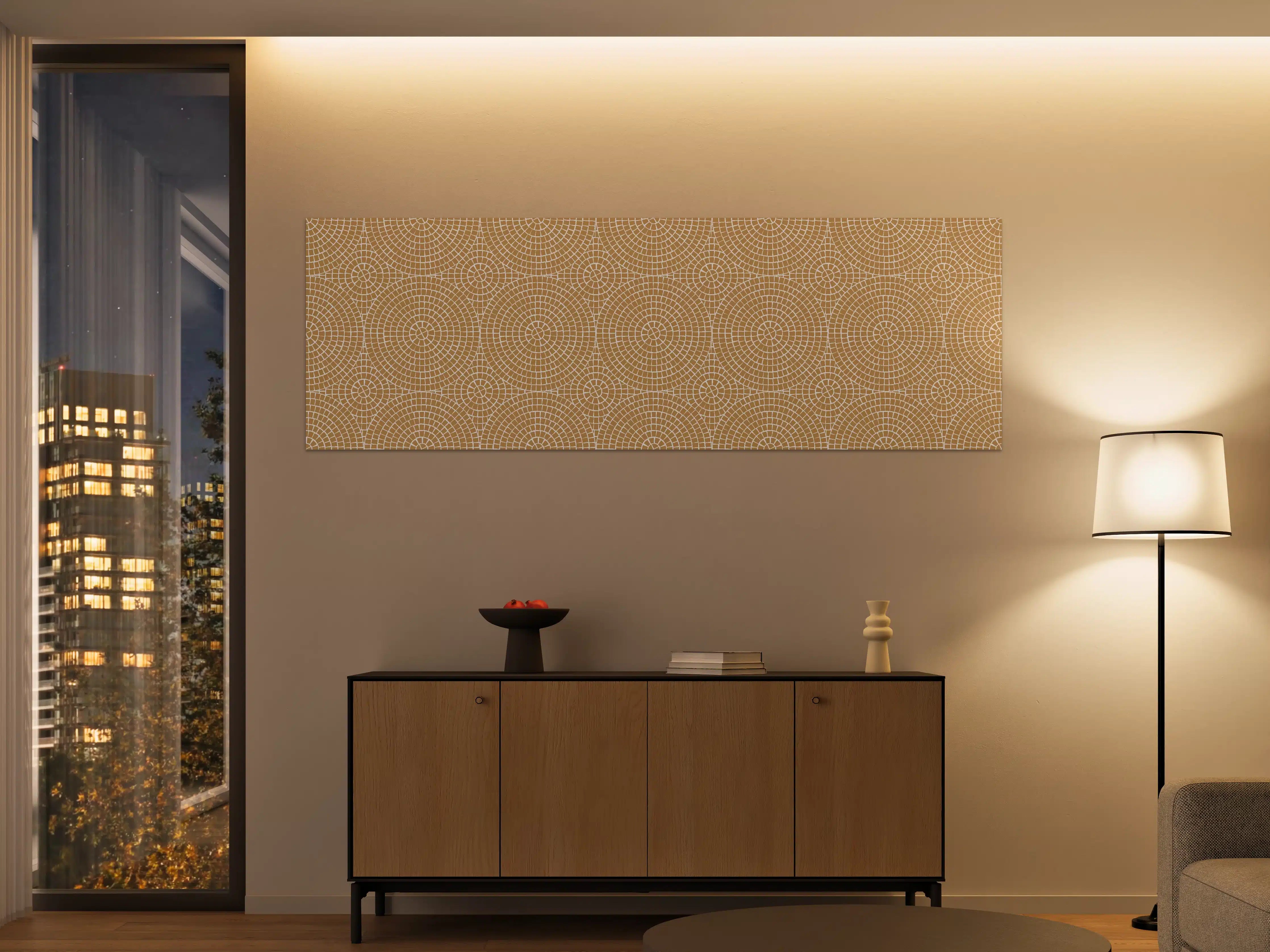 Große Wandbilder - Beige geometrisches Fliesenmuster