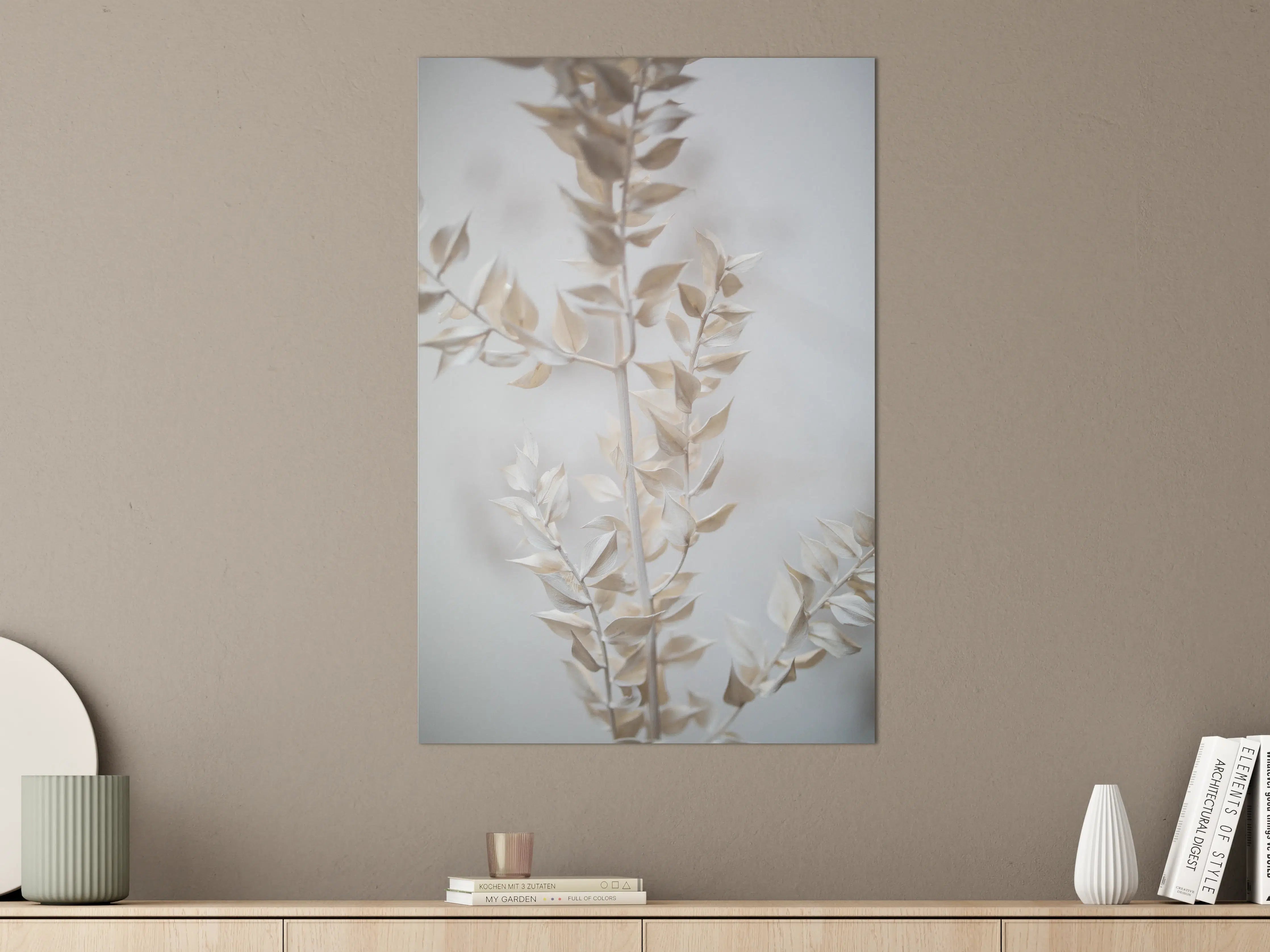 Große Wandbilder - Beige getrocknete Pflanze im minimalistischem Stil