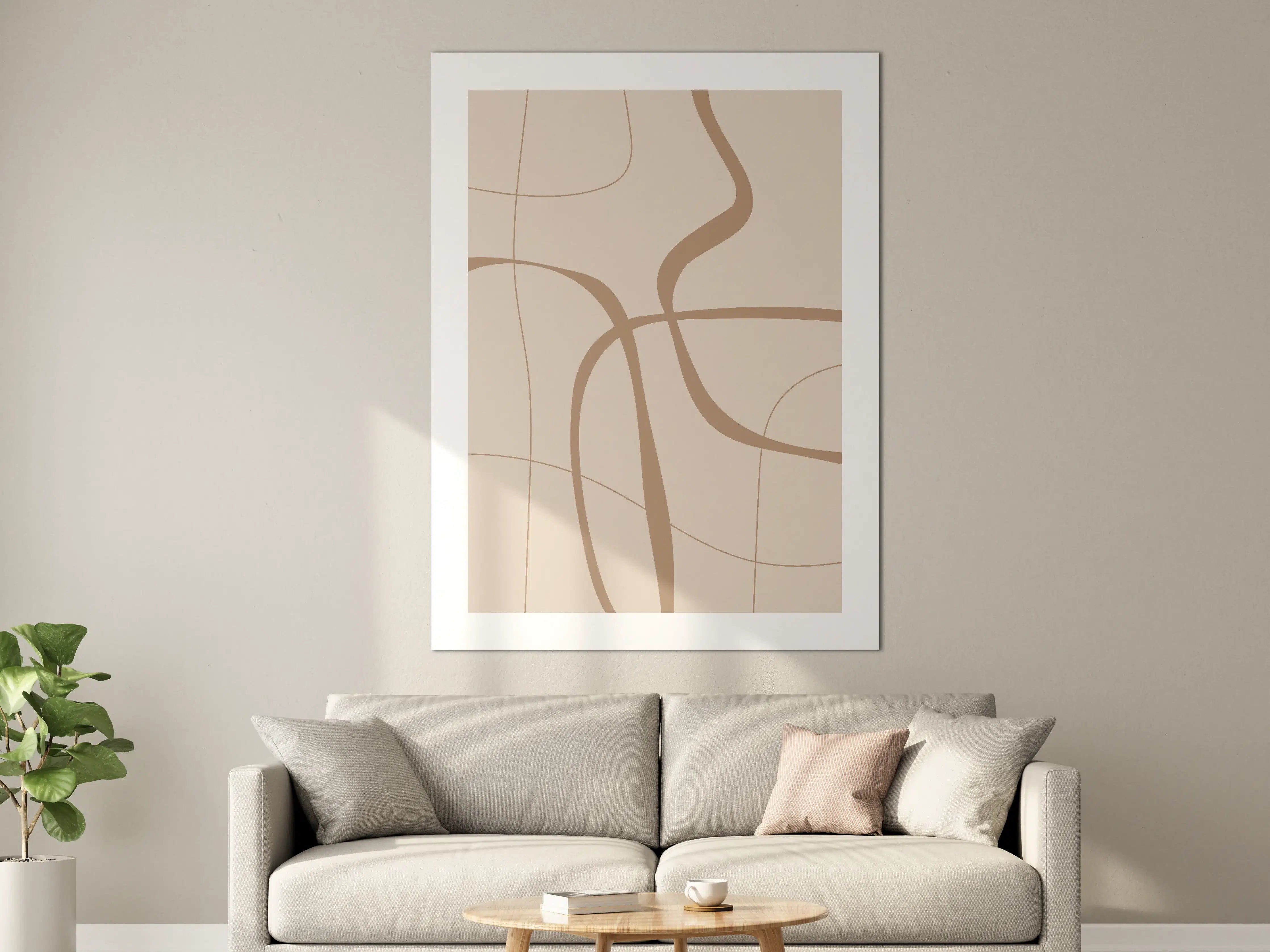 Große Wandbilder - Beige und Braun Linienmuster