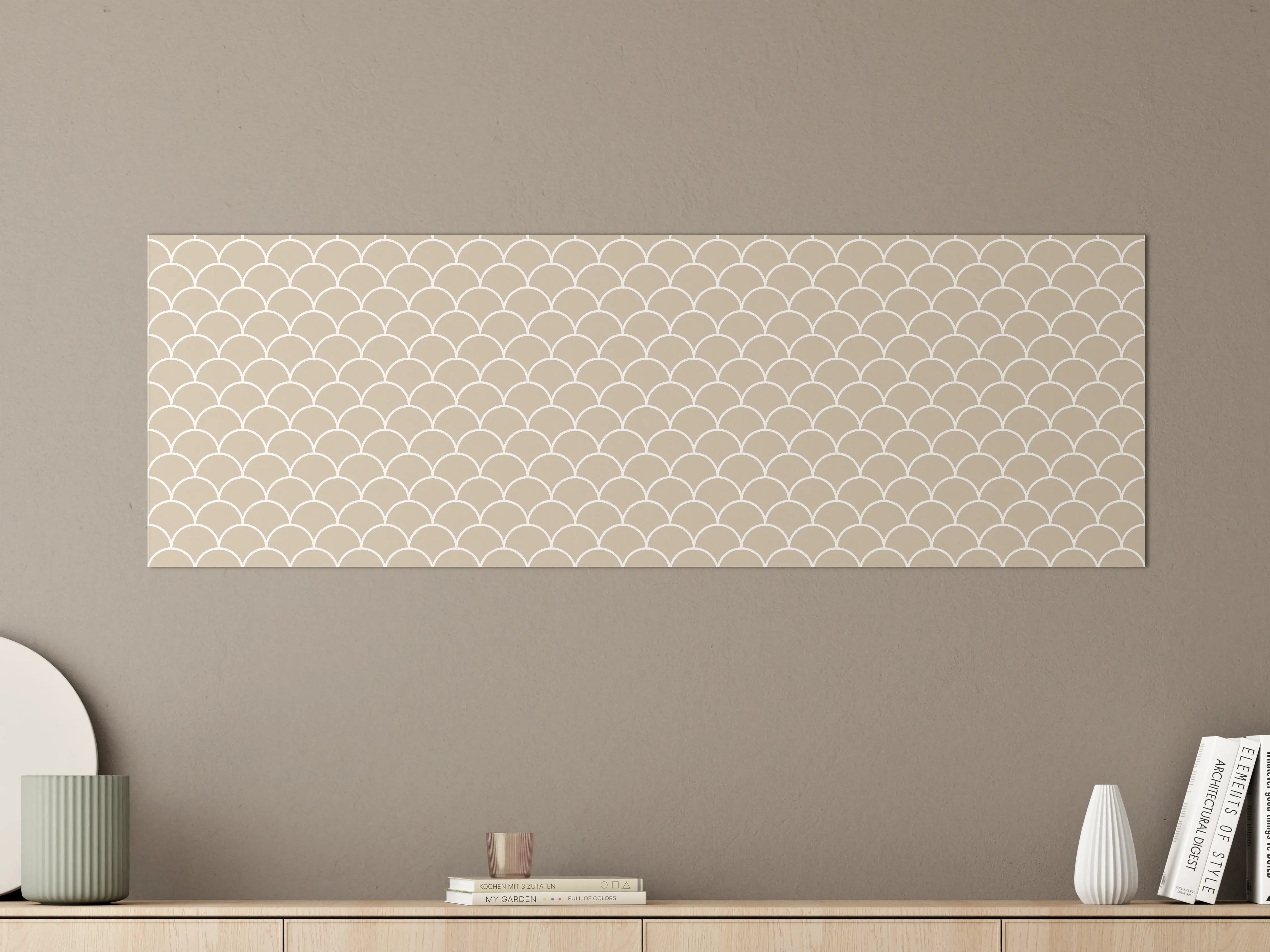 Große Wandbilder - Beige-weiße Meeresmuschelschuppen-Textur