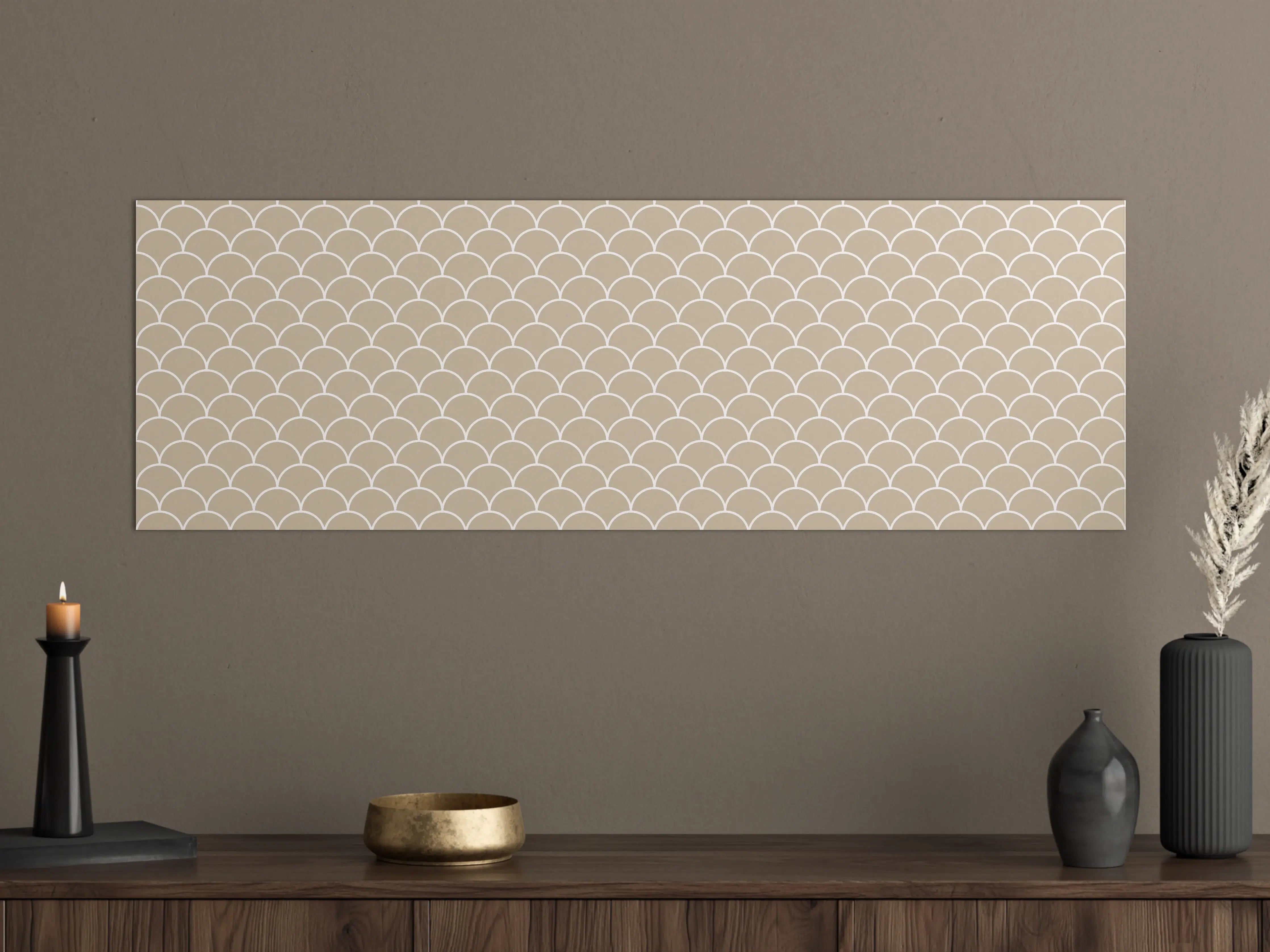 Große Wandbilder - Beige-weiße Meeresmuschelschuppen-Textur