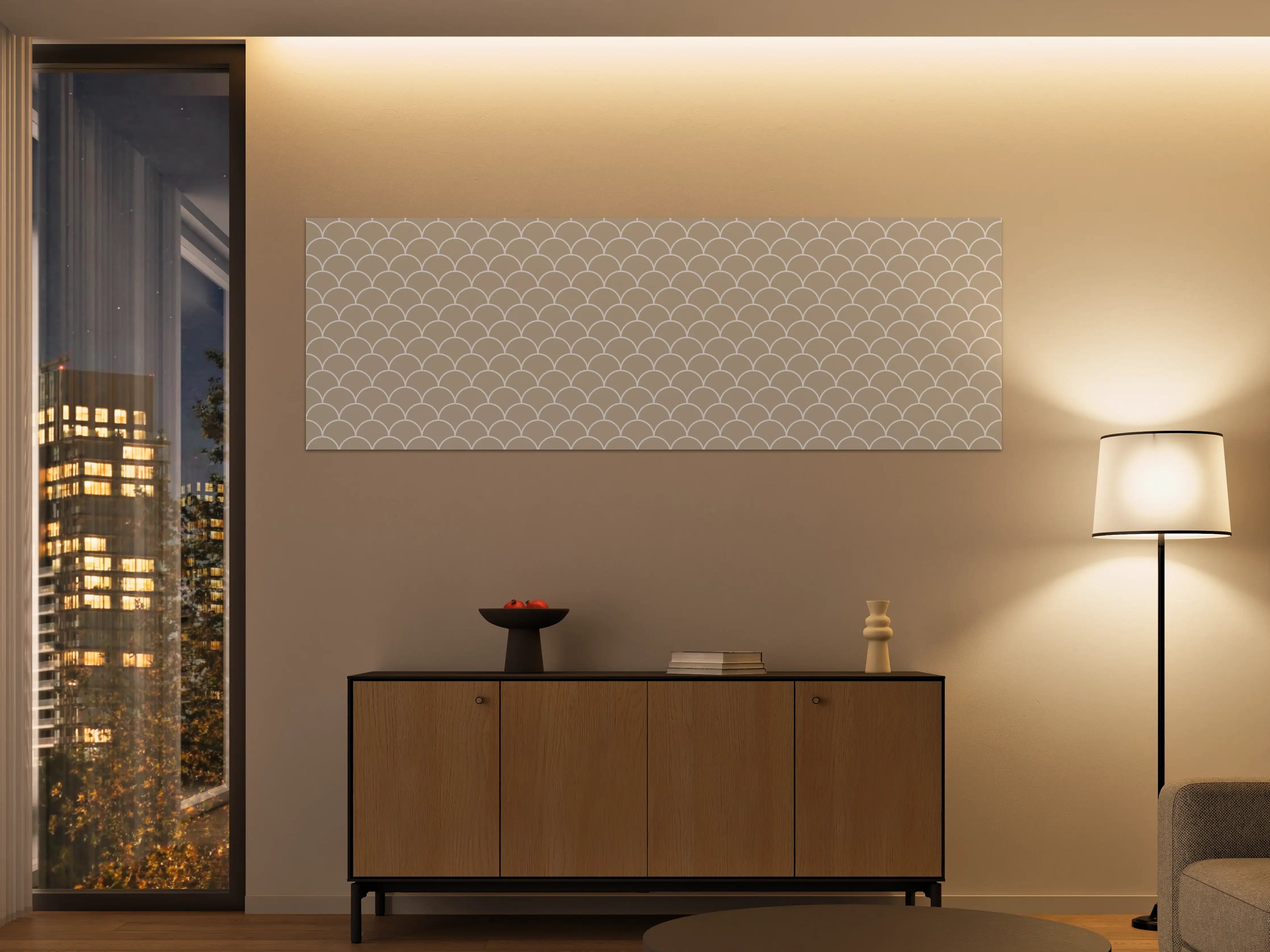 Große Wandbilder - Beige-weiße Meeresmuschelschuppen-Textur