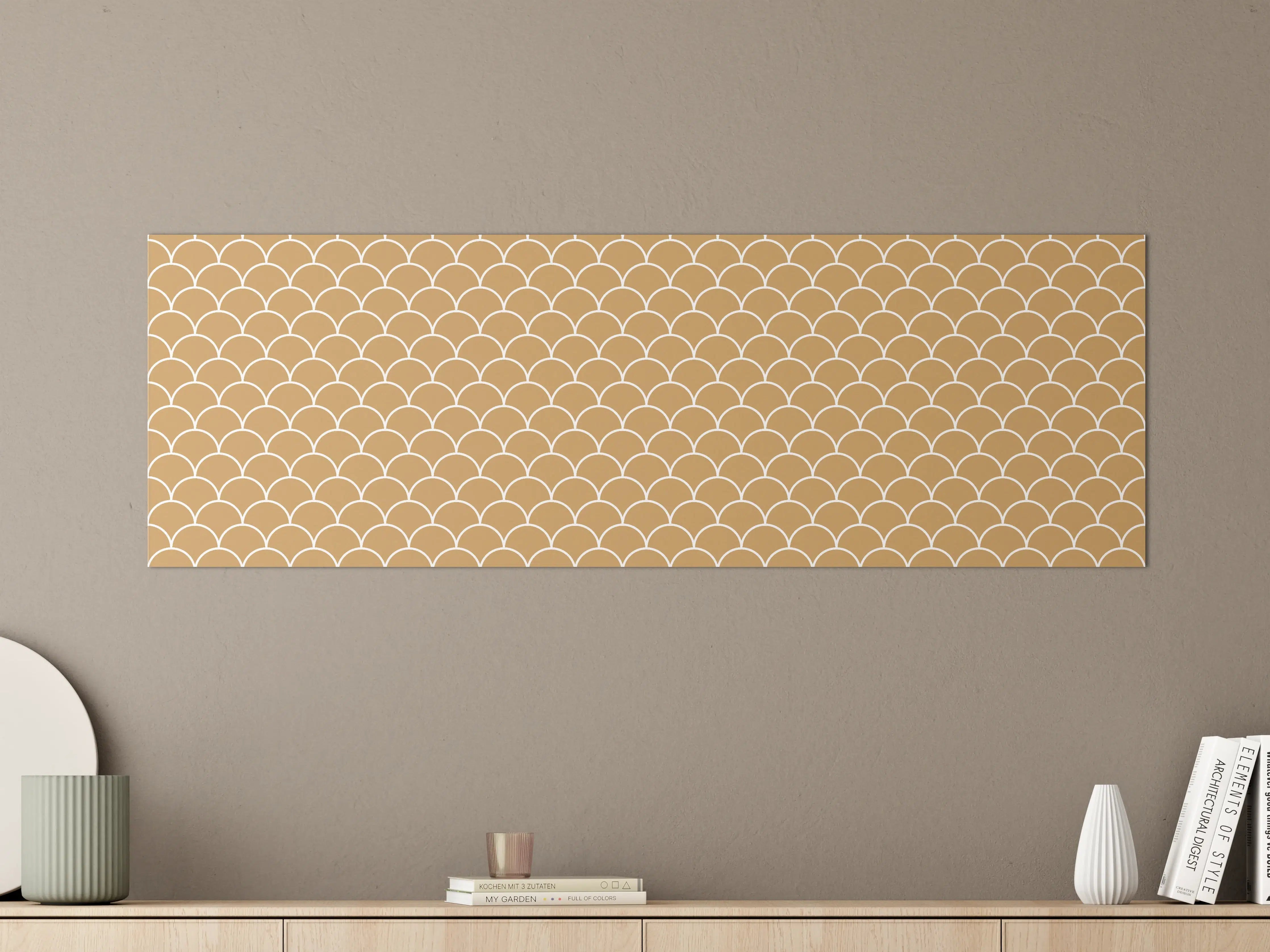 Große Wandbilder - Beige-weiße Meereswellen-Musterwandbild