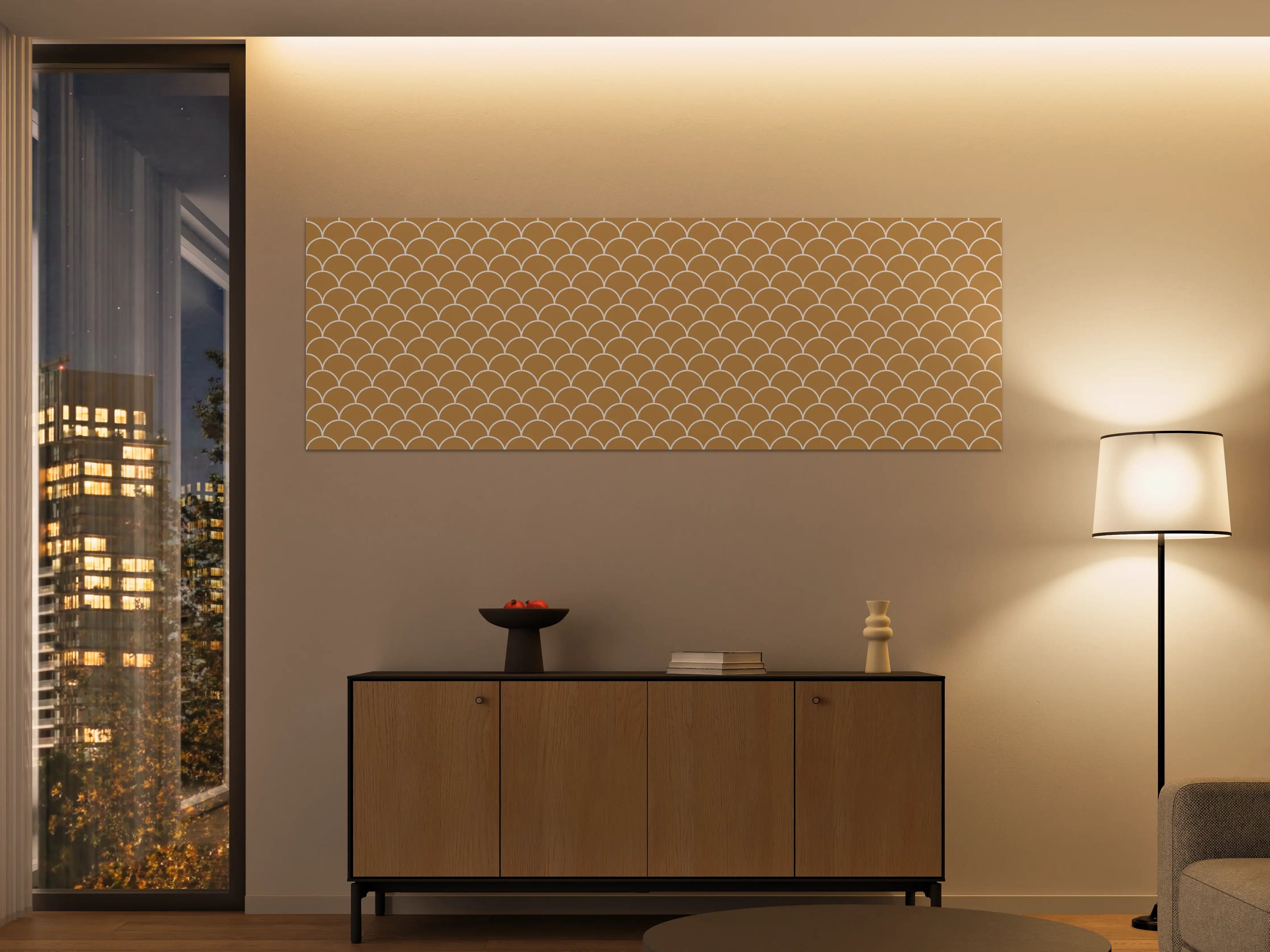 Große Wandbilder - Beige-weiße Meereswellen-Musterwandbild