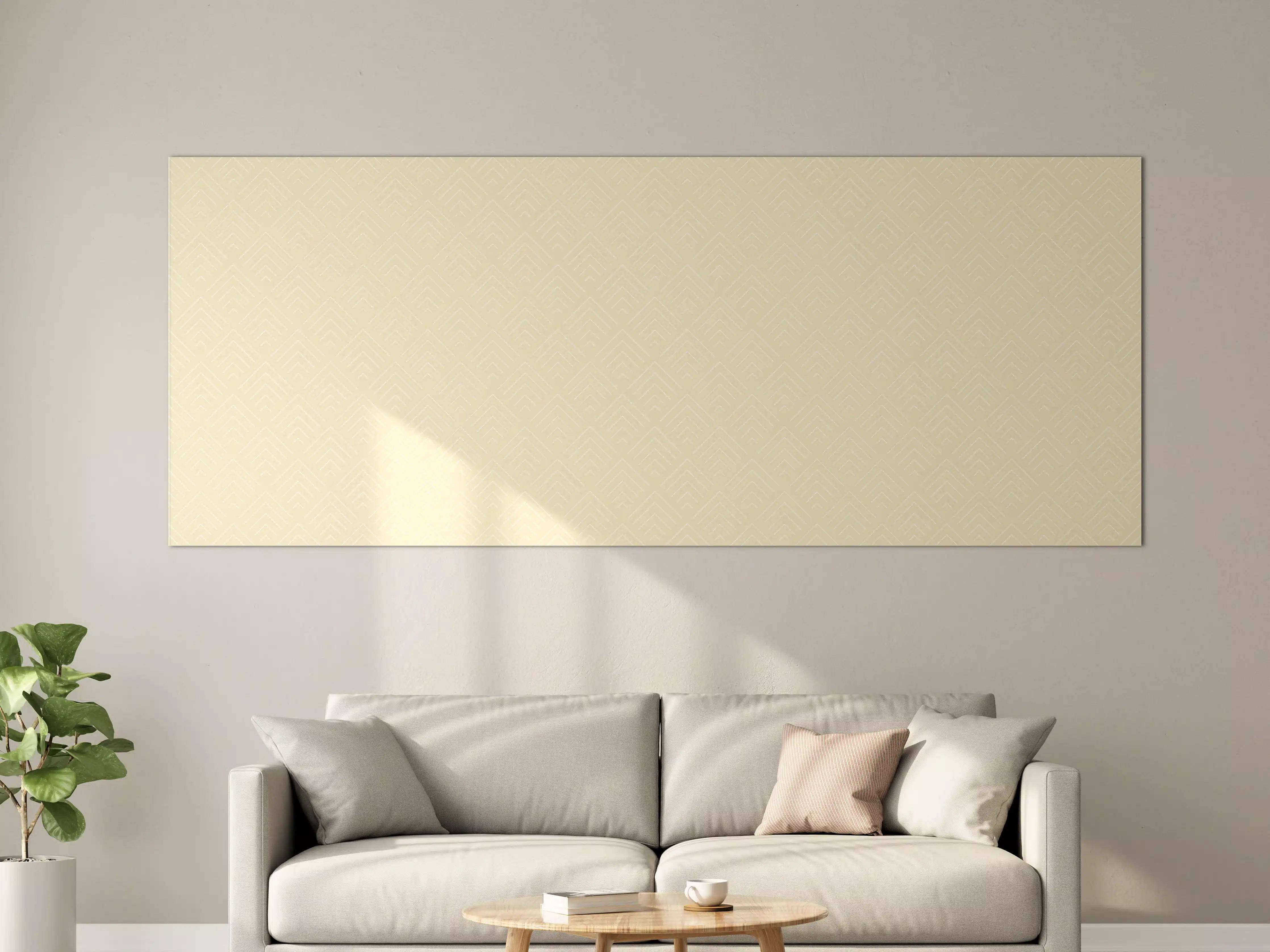 Große Wandbilder - Beigefarbene Wand mit subtiler Musterung