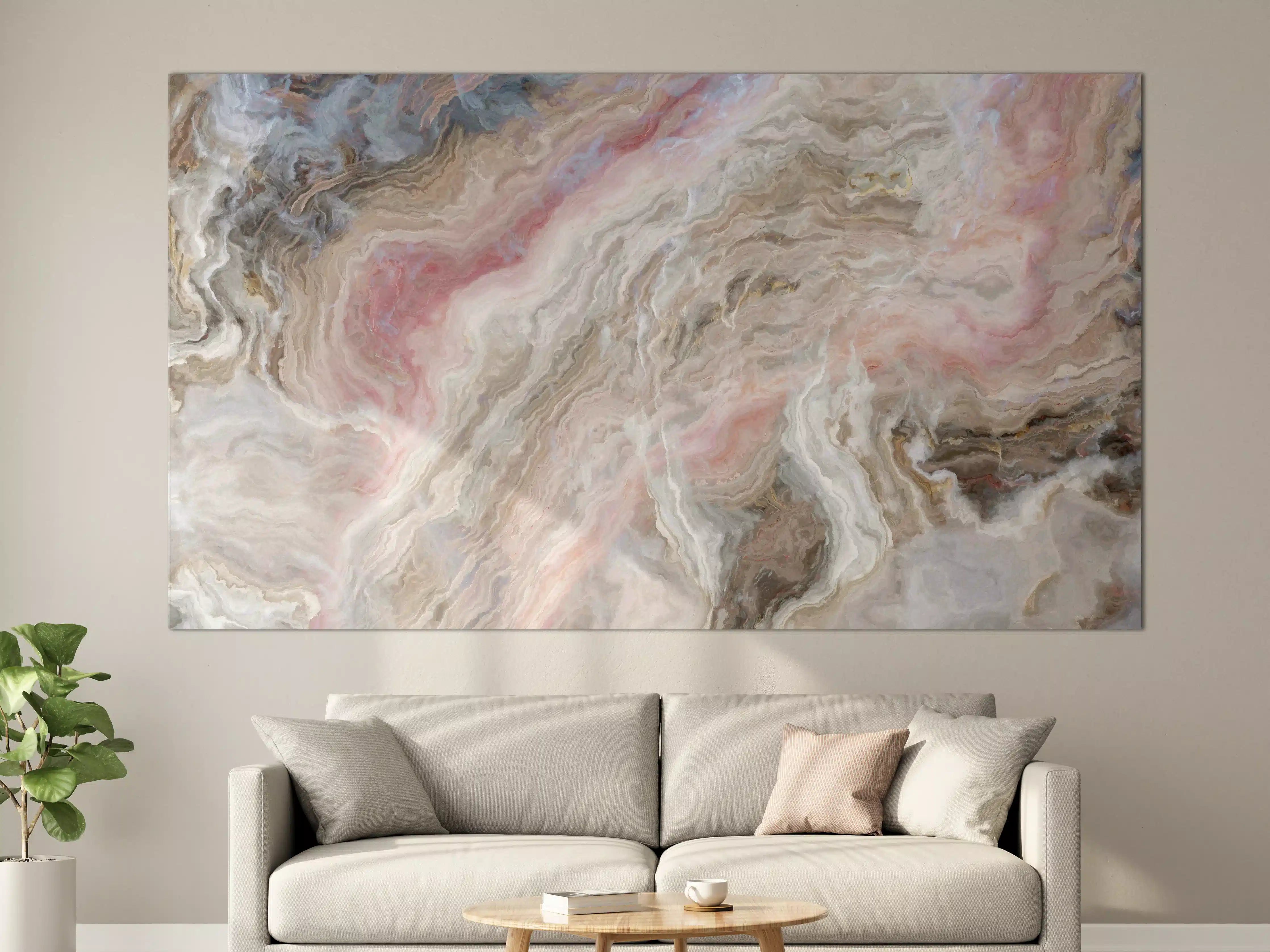 Große Wandbilder - Beigefarbiger Marmor
