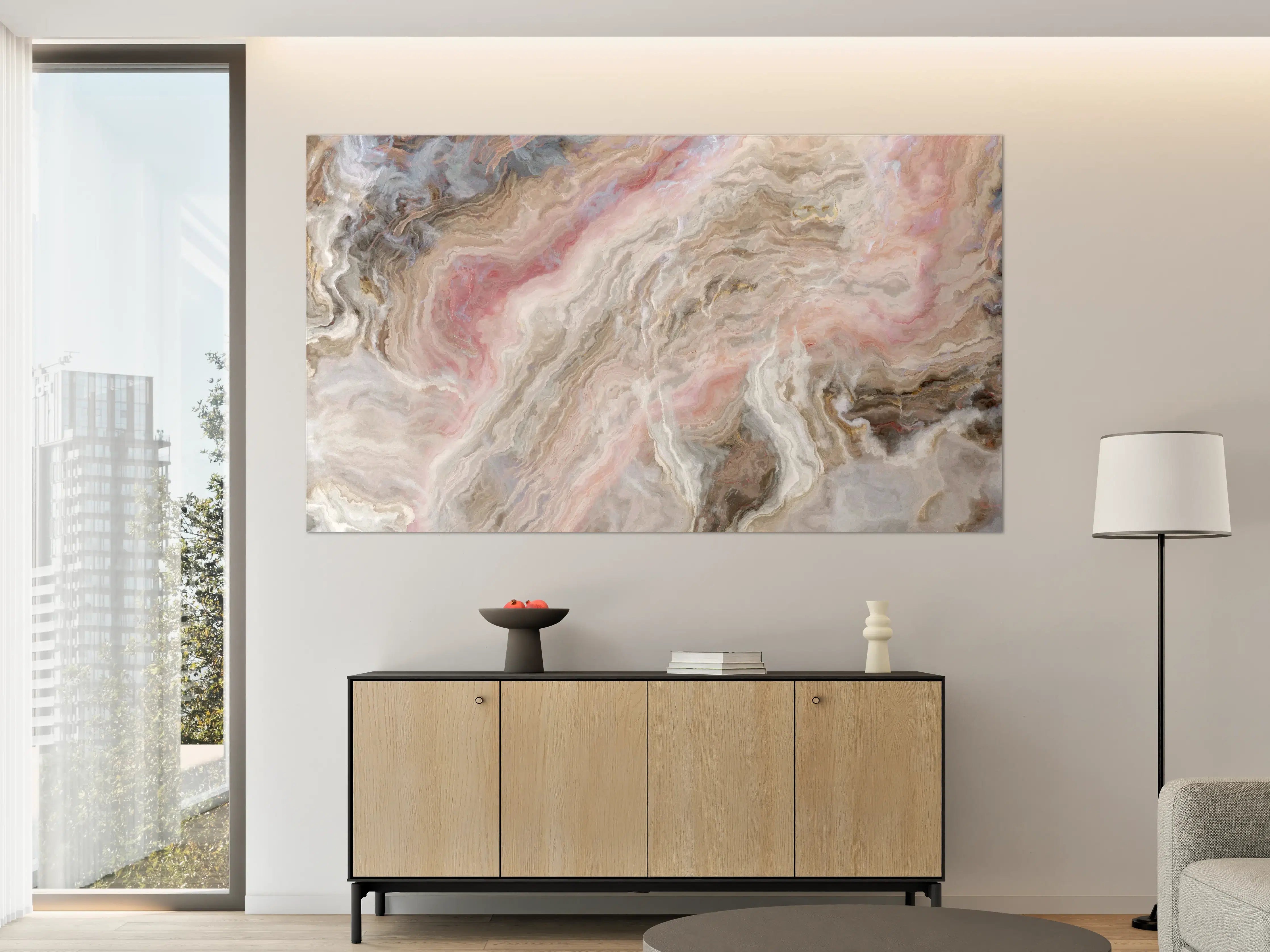 Große Wandbilder - Beigefarbiger Marmor