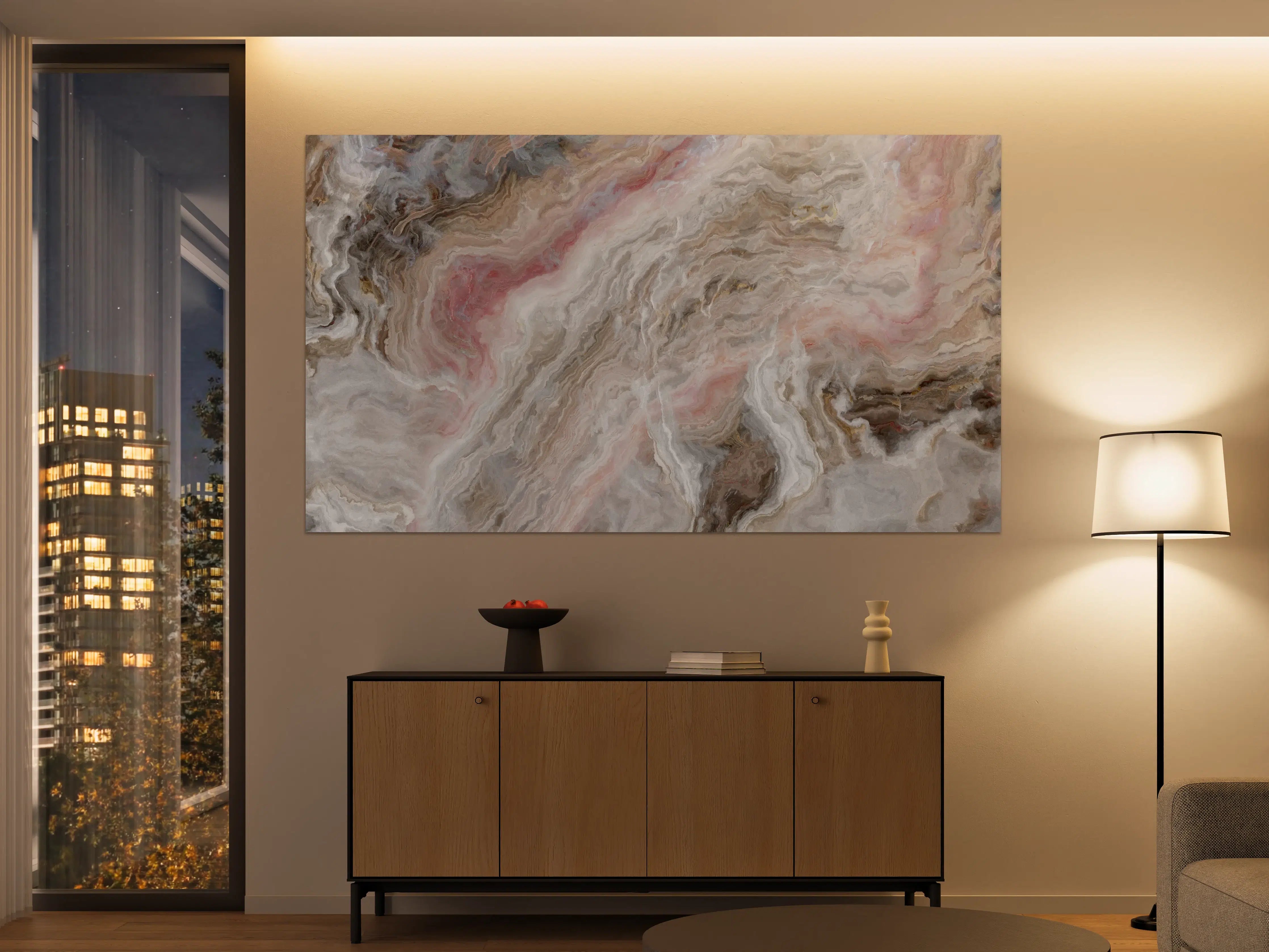 Große Wandbilder - Beigefarbiger Marmor